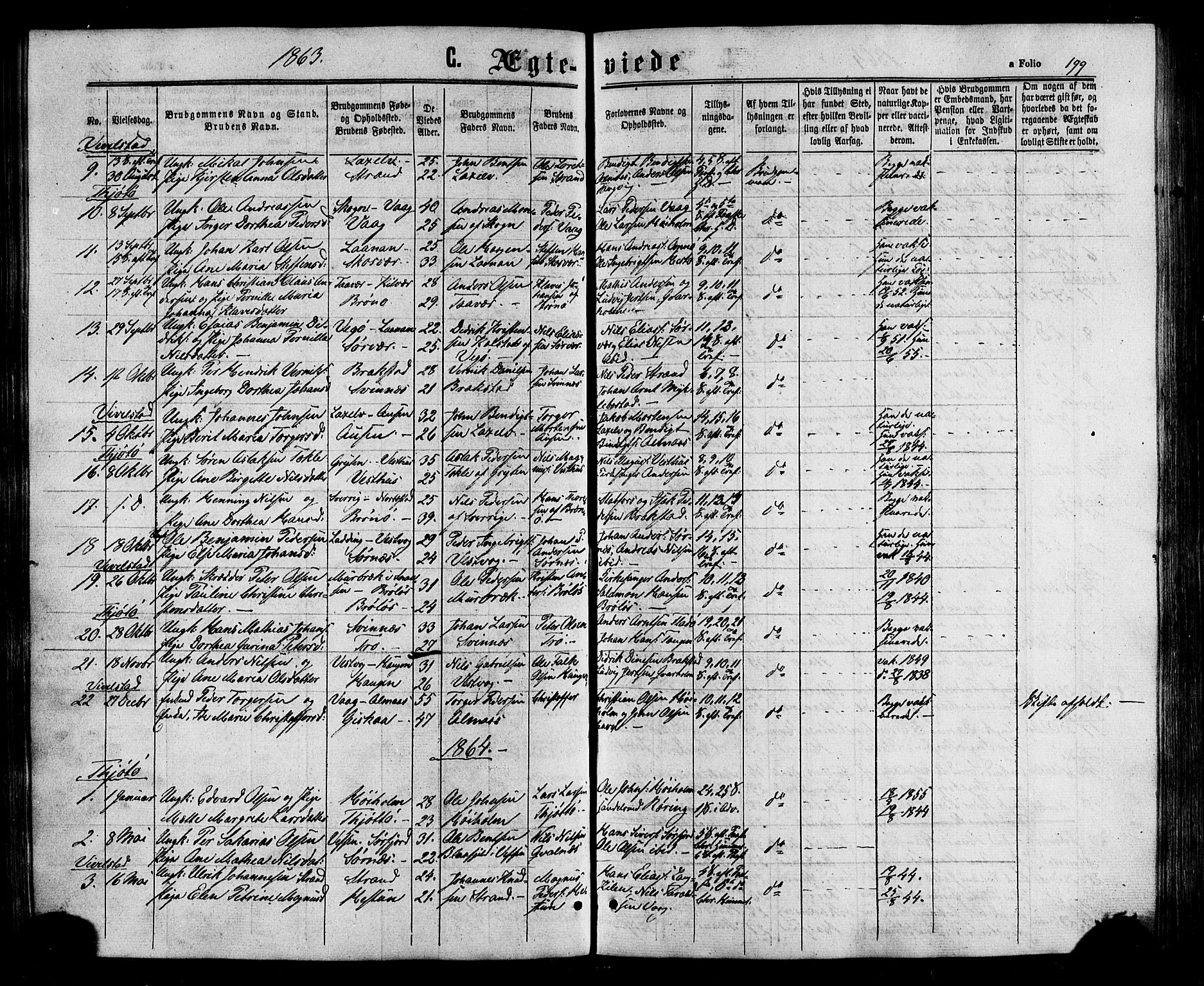 Ministerialprotokoller, klokkerbøker og fødselsregistre - Nordland, AV/SAT-A-1459/817/L0262: Parish register (official) no. 817A03/ 1, 1862-1877, p. 199