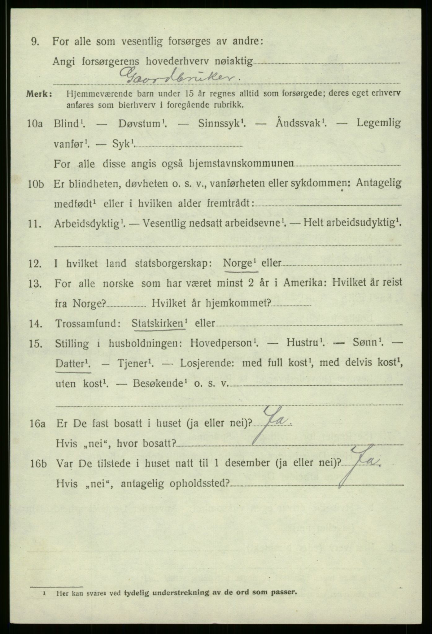 SAB, 1920 census for Eid, 1920, p. 2419