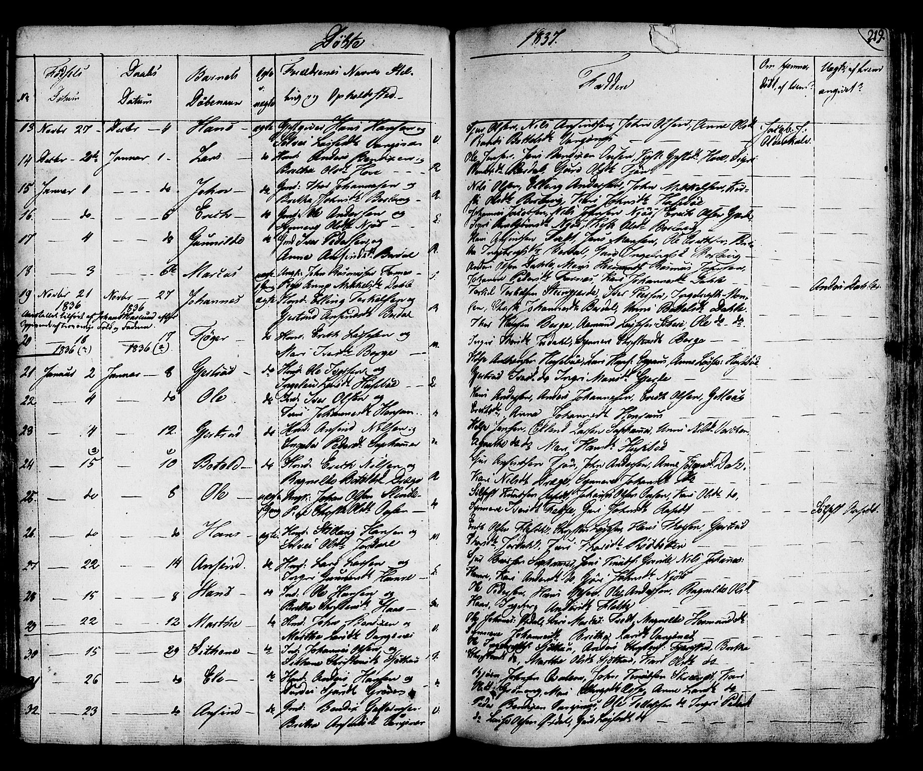 Leikanger sokneprestembete, SAB/A-81001: Parish register (official) no. A 6, 1810-1838, p. 219