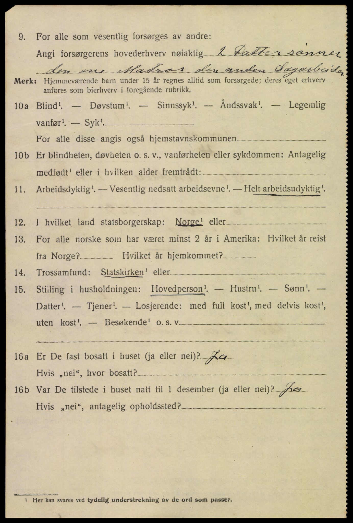 SAK, 1920 census for Mandal, 1920, p. 3280