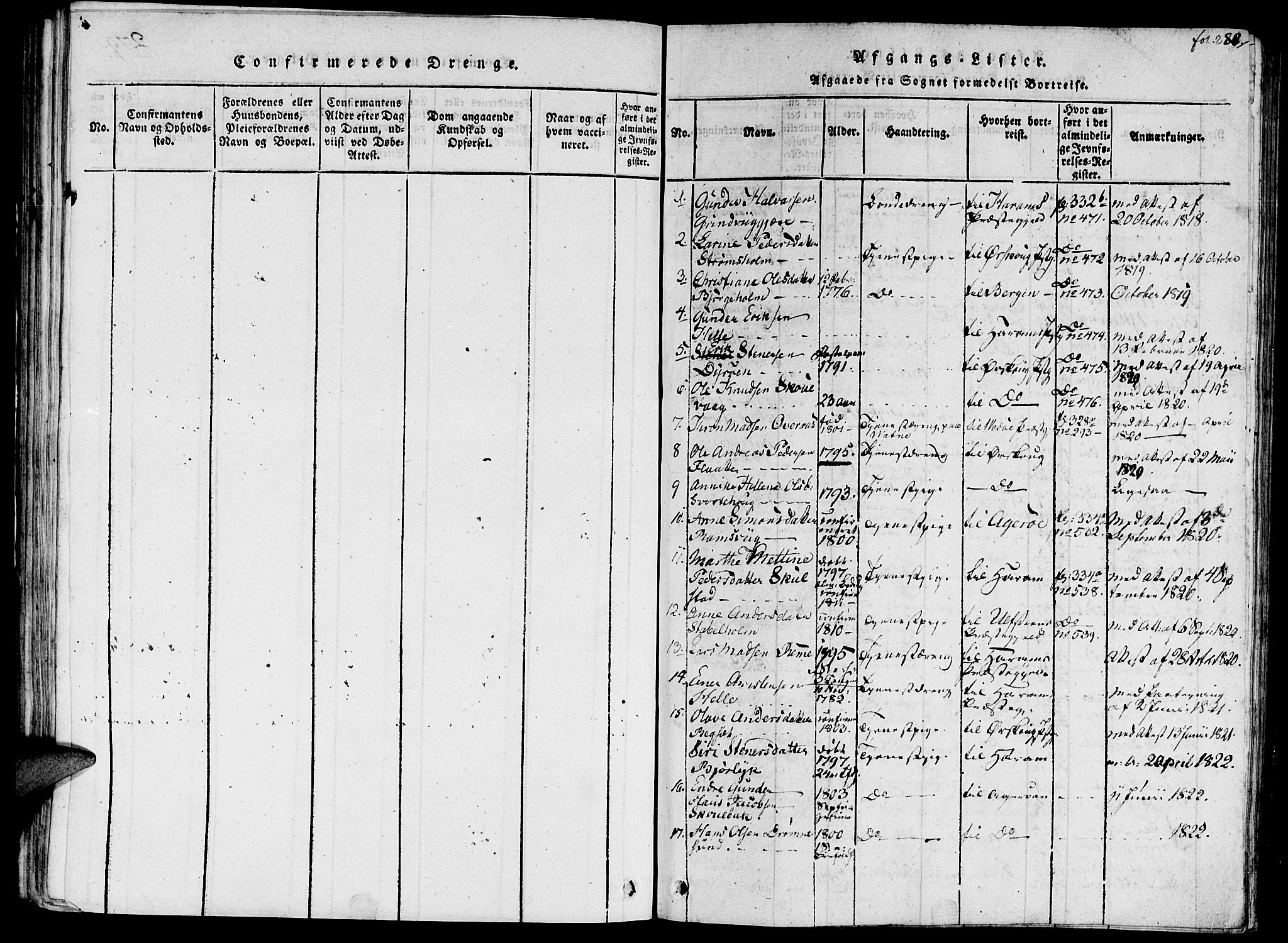 Ministerialprotokoller, klokkerbøker og fødselsregistre - Møre og Romsdal, AV/SAT-A-1454/524/L0351: Parish register (official) no. 524A03, 1816-1838, p. 280