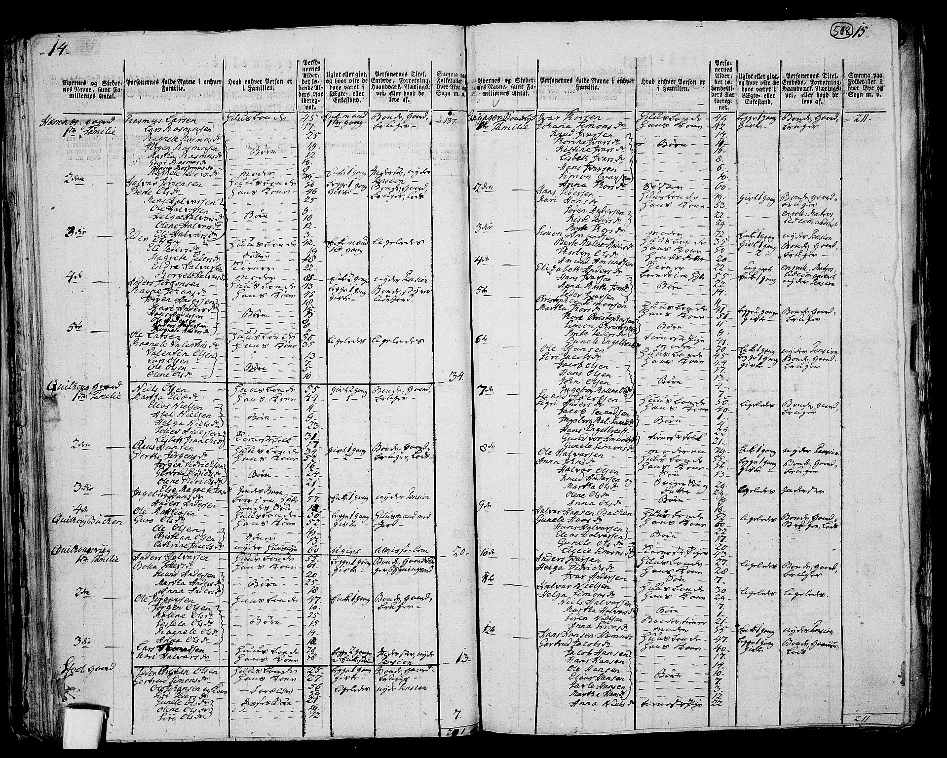 RA, 1801 census for 1150P Skudenes, 1801, p. 507b-508a