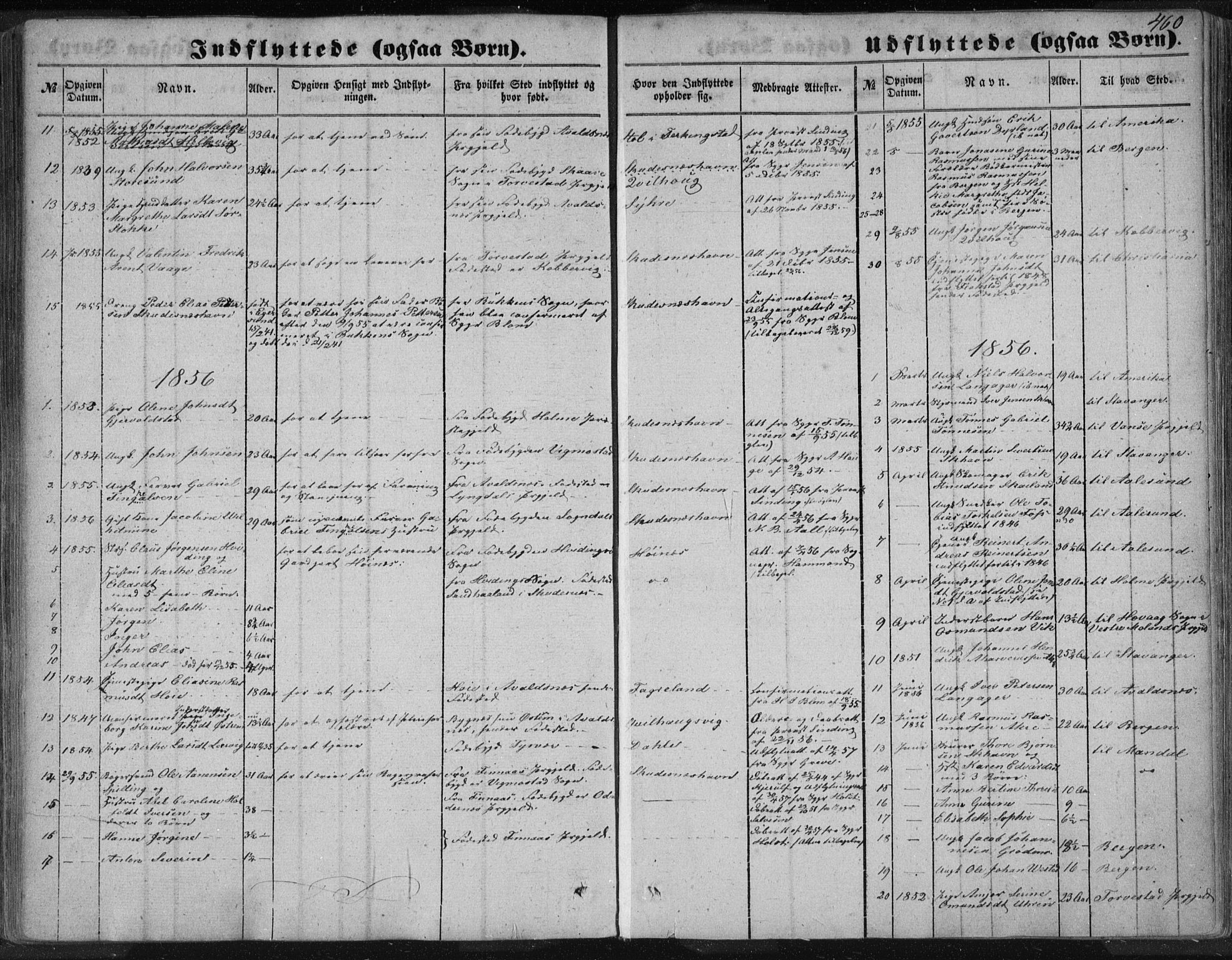 Skudenes sokneprestkontor, AV/SAST-A -101849/H/Ha/Haa/L0005: Parish register (official) no. A 3.2, 1847-1863, p. 460