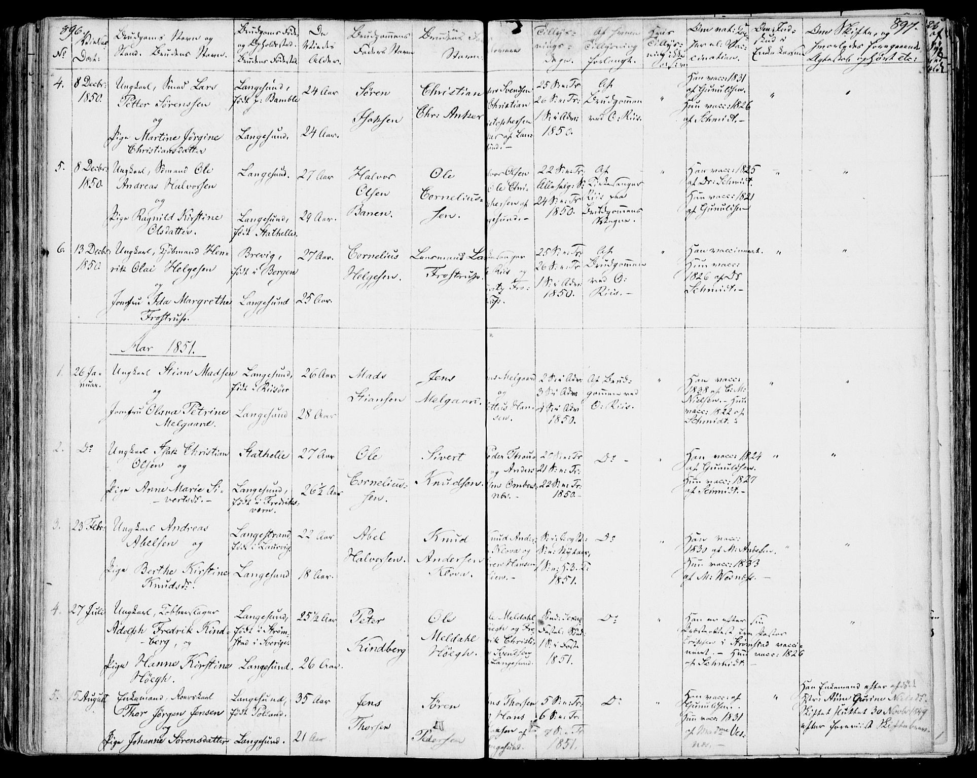 Bamble kirkebøker, SAKO/A-253/F/Fa/L0004: Parish register (official) no. I 4, 1834-1853, p. 896-897