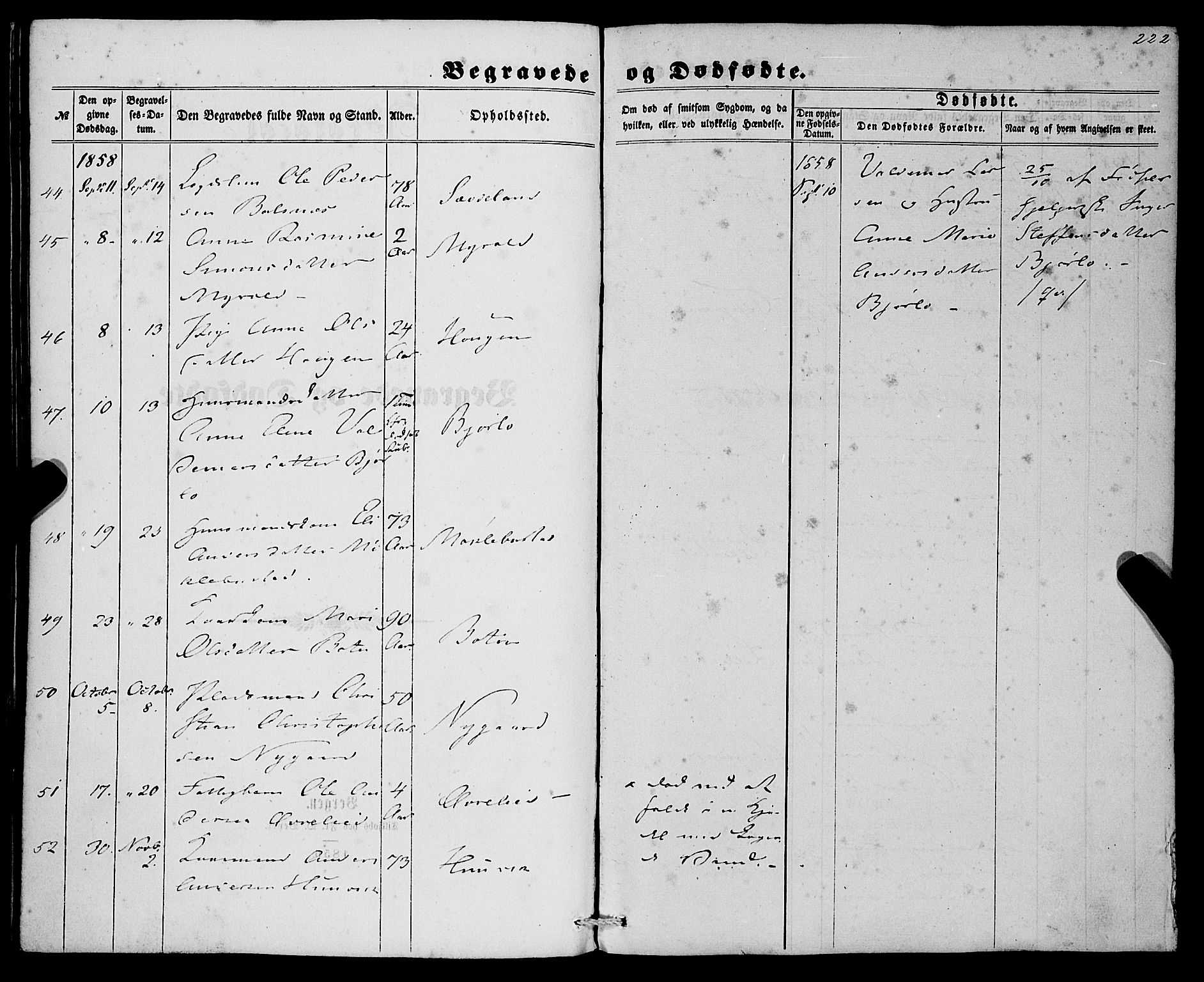 Eid sokneprestembete, SAB/A-82301/H/Haa/Haaa/L0008: Parish register (official) no. A 8, 1858-1860, p. 222
