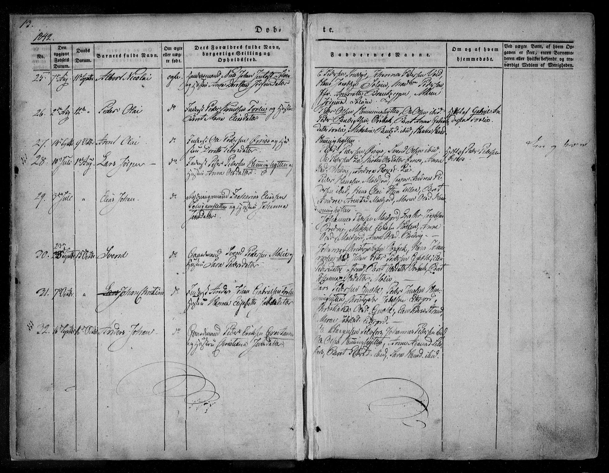 Ministerialprotokoller, klokkerbøker og fødselsregistre - Nordland, AV/SAT-A-1459/846/L0644: Parish register (official) no. 846A02, 1837-1872, p. 13