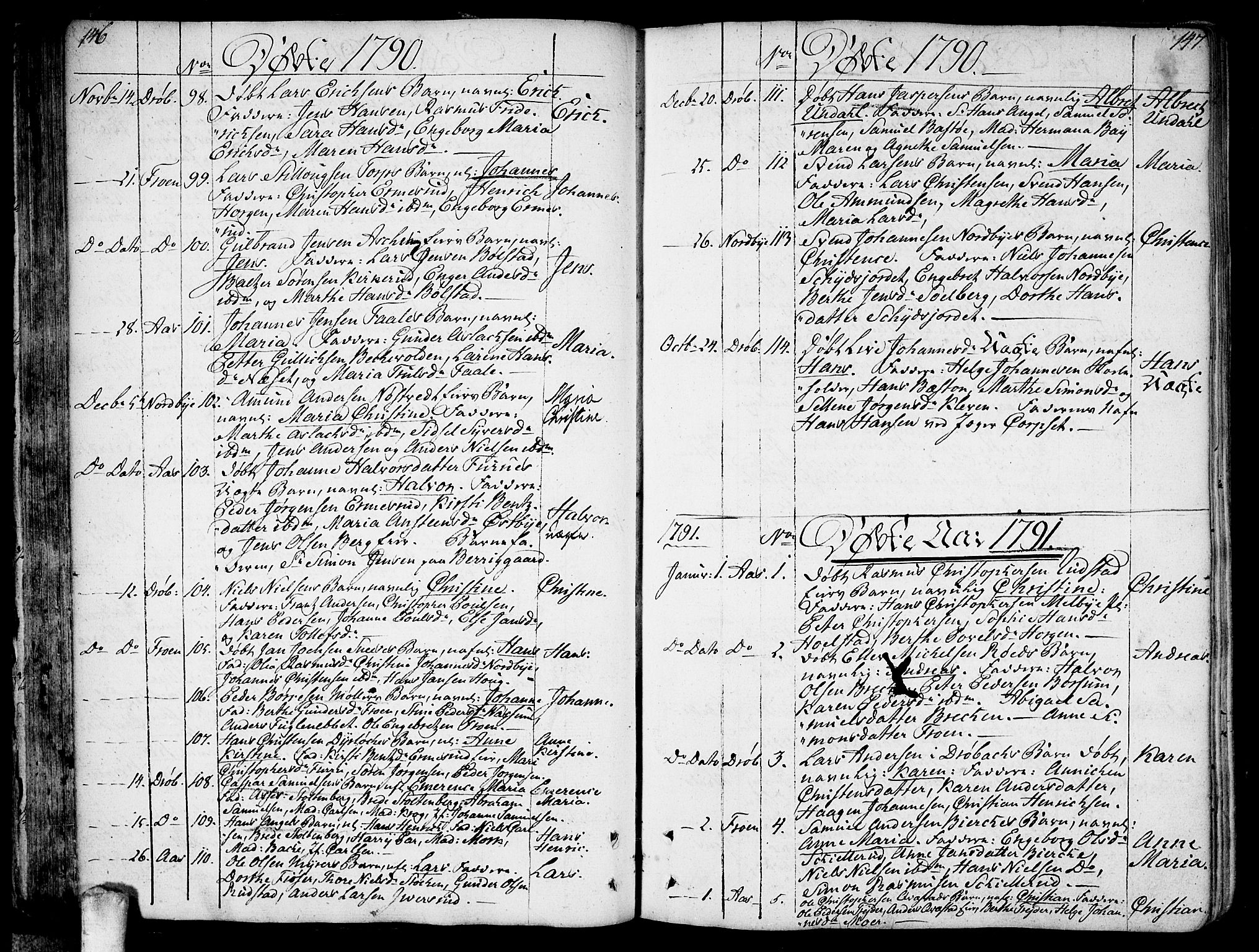 Ås prestekontor Kirkebøker, SAO/A-10894/F/Fa/L0002: Parish register (official) no. I 2, 1778-1813, p. 146-147