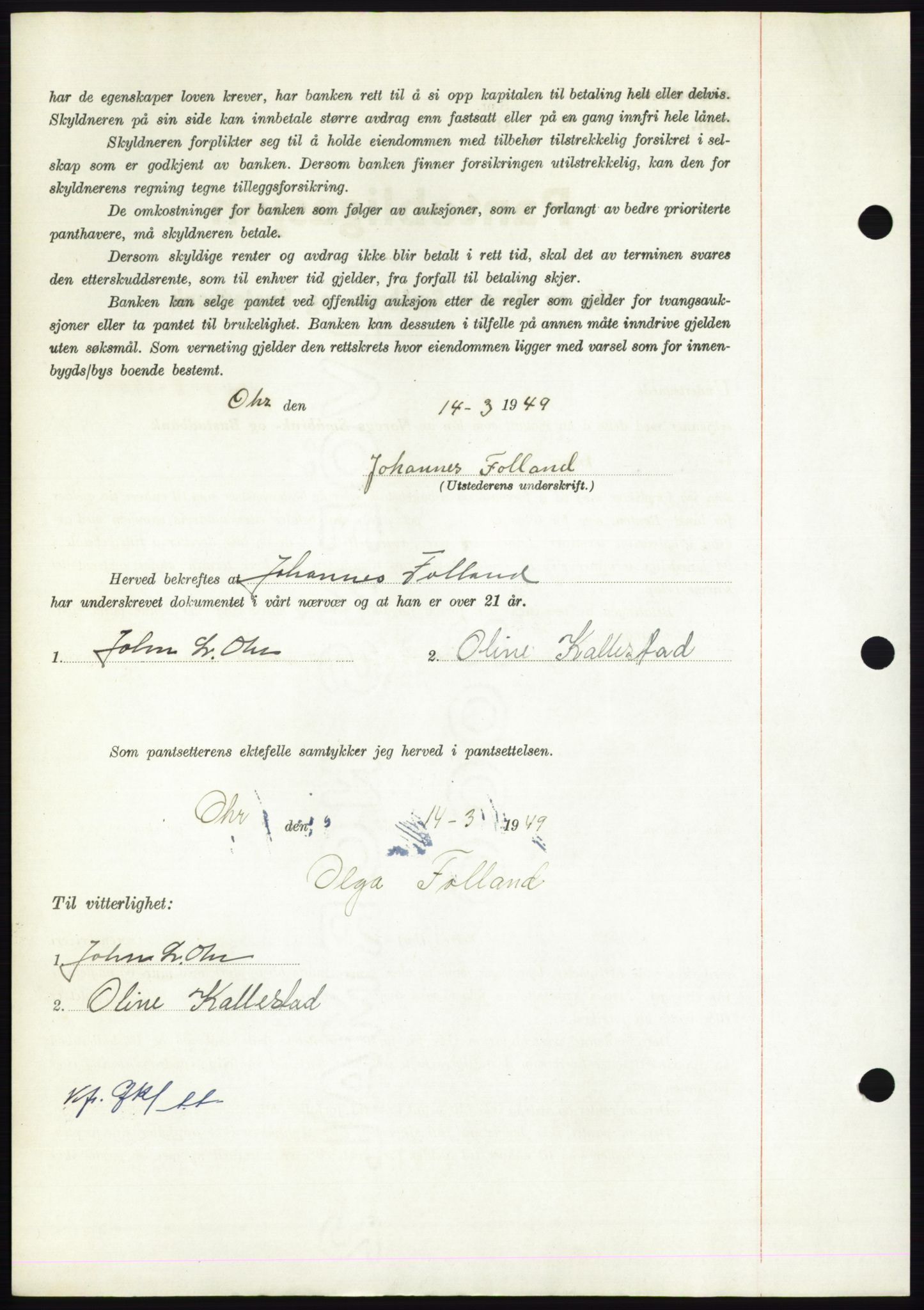 Nordmøre sorenskriveri, AV/SAT-A-4132/1/2/2Ca: Mortgage book no. B101, 1949-1949, Diary no: : 1126/1949