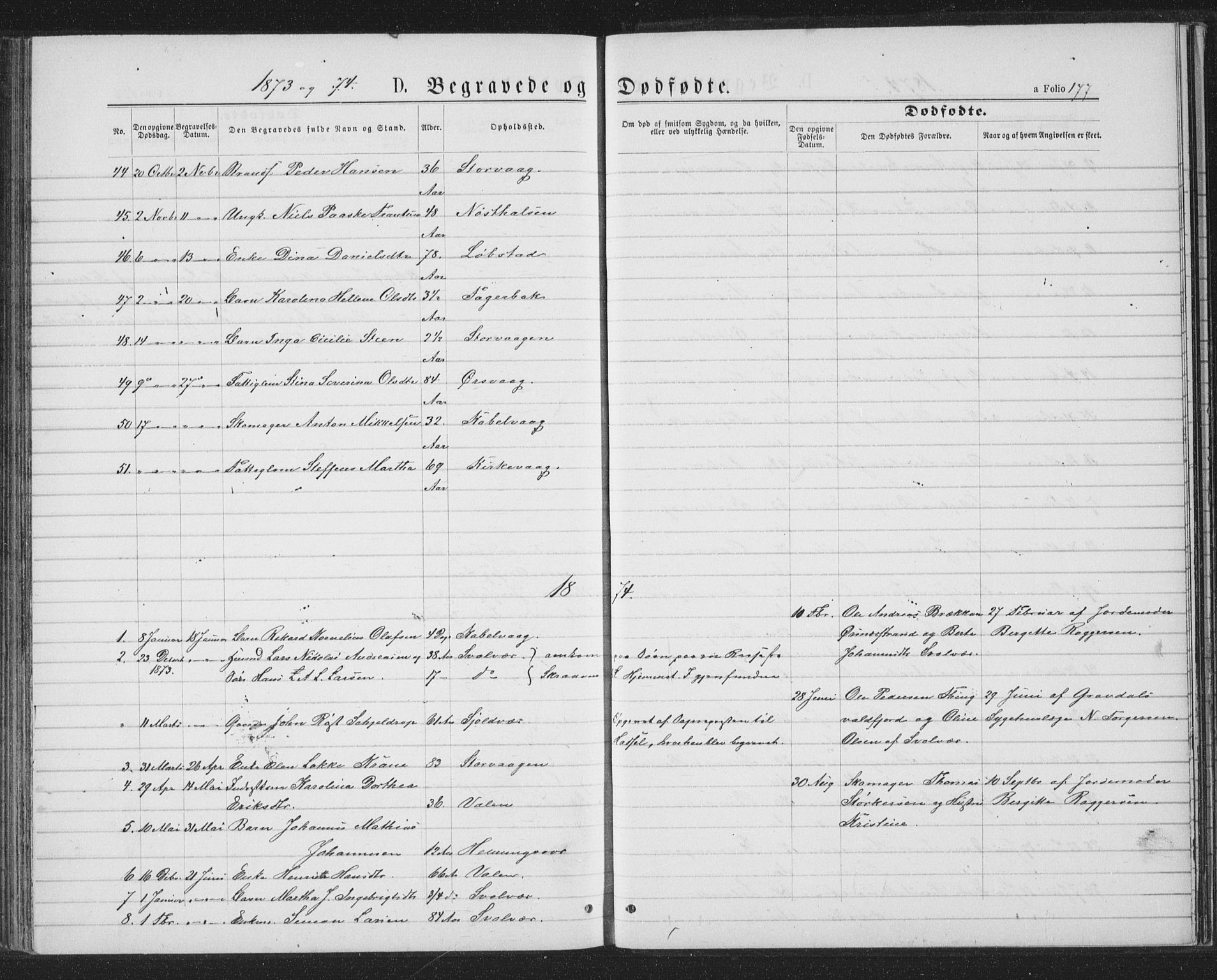 Ministerialprotokoller, klokkerbøker og fødselsregistre - Nordland, SAT/A-1459/874/L1074: Parish register (copy) no. 874C03, 1870-1876, p. 177