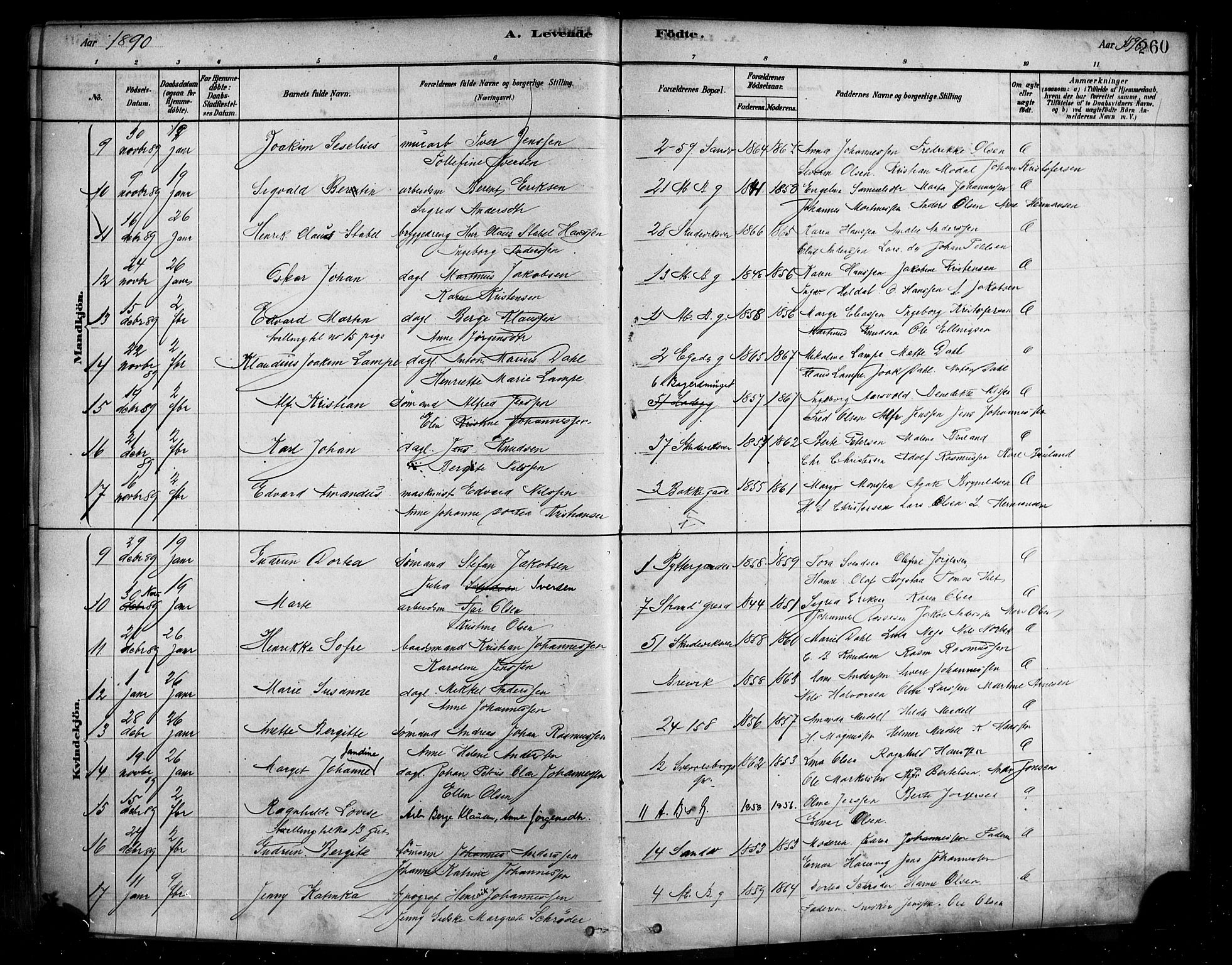 Sandviken Sokneprestembete, AV/SAB-A-77601/H/Ha/L0004: Parish register (official) no. B 1, 1878-1891, p. 260