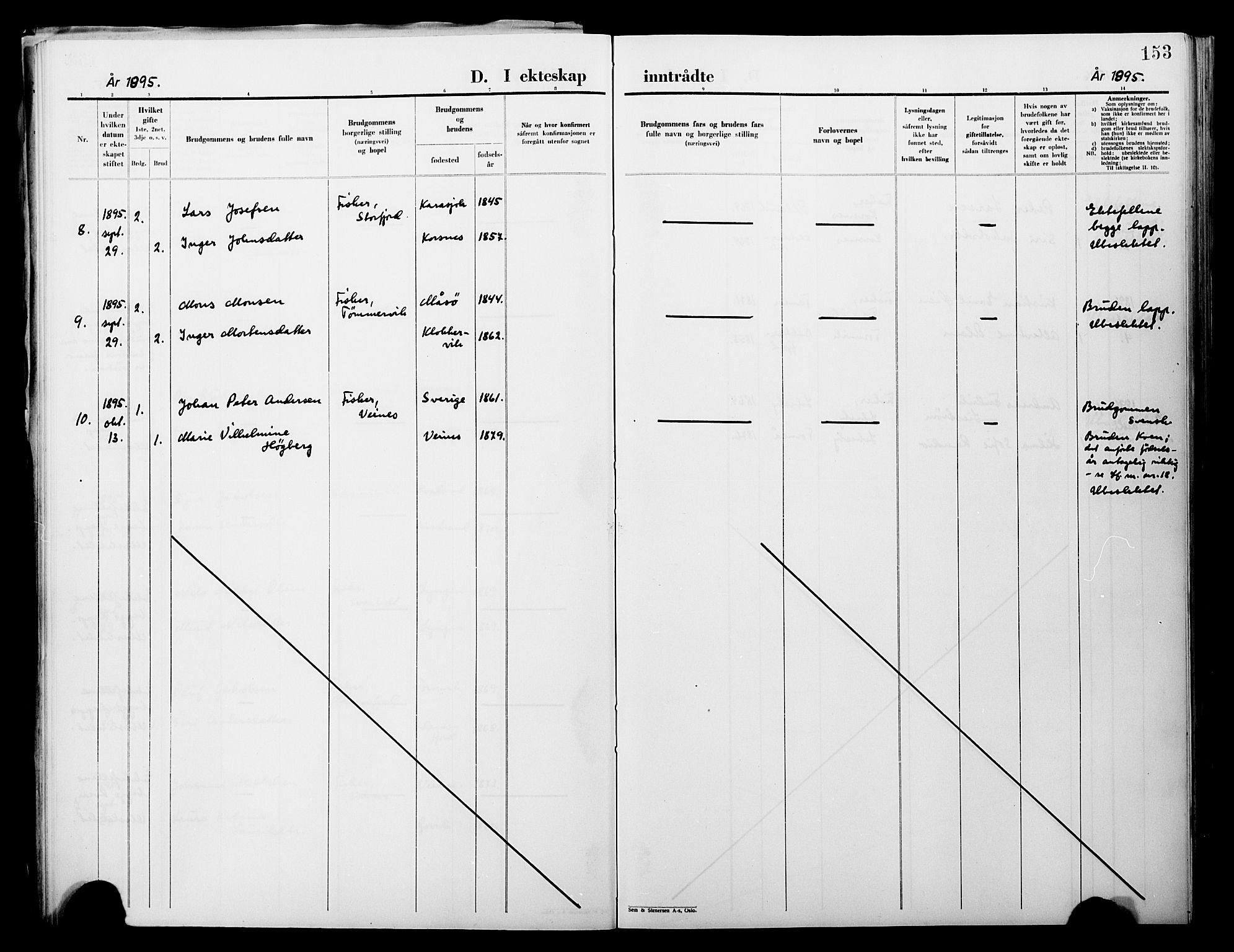 Lebesby sokneprestkontor, AV/SATØ-S-1353/H/Ha/L0004kirke: Parish register (official) no. 4, 1870-1902, p. 153