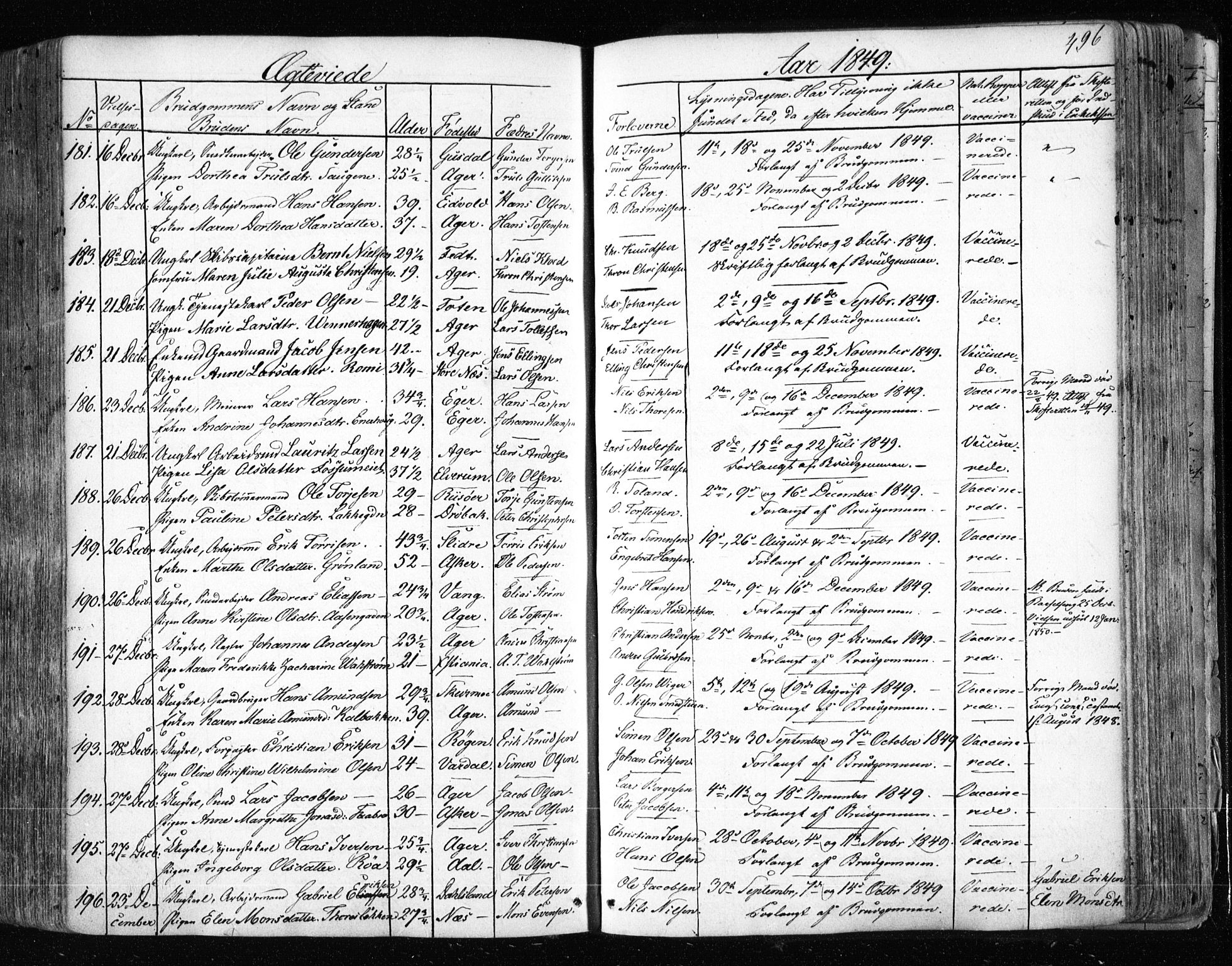 Aker prestekontor kirkebøker, SAO/A-10861/F/L0019: Parish register (official) no. 19, 1842-1852, p. 496