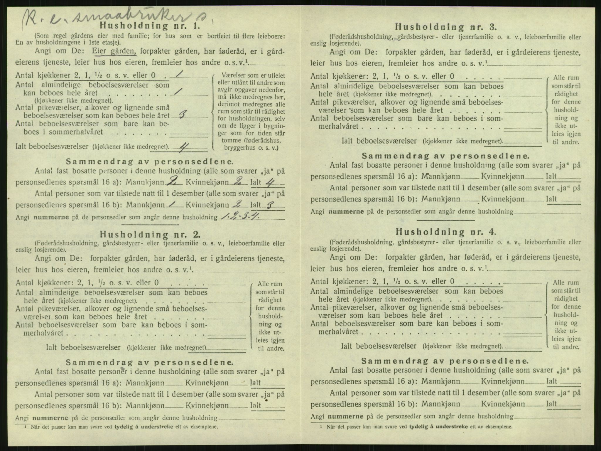 SAT, 1920 census for Tjøtta, 1920, p. 188