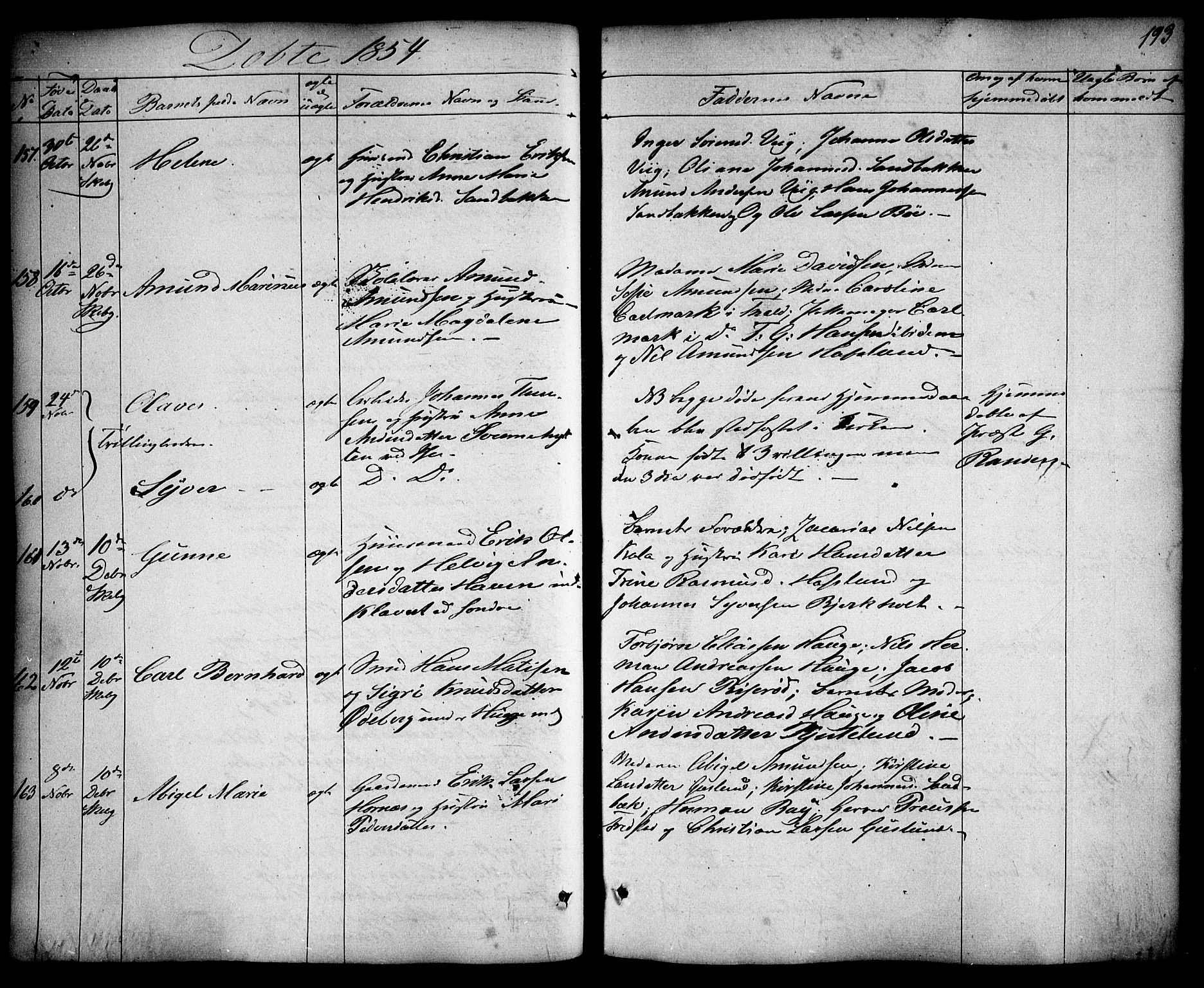 Skjeberg prestekontor Kirkebøker, SAO/A-10923/F/Fa/L0006: Parish register (official) no. I 6, 1846-1858, p. 193