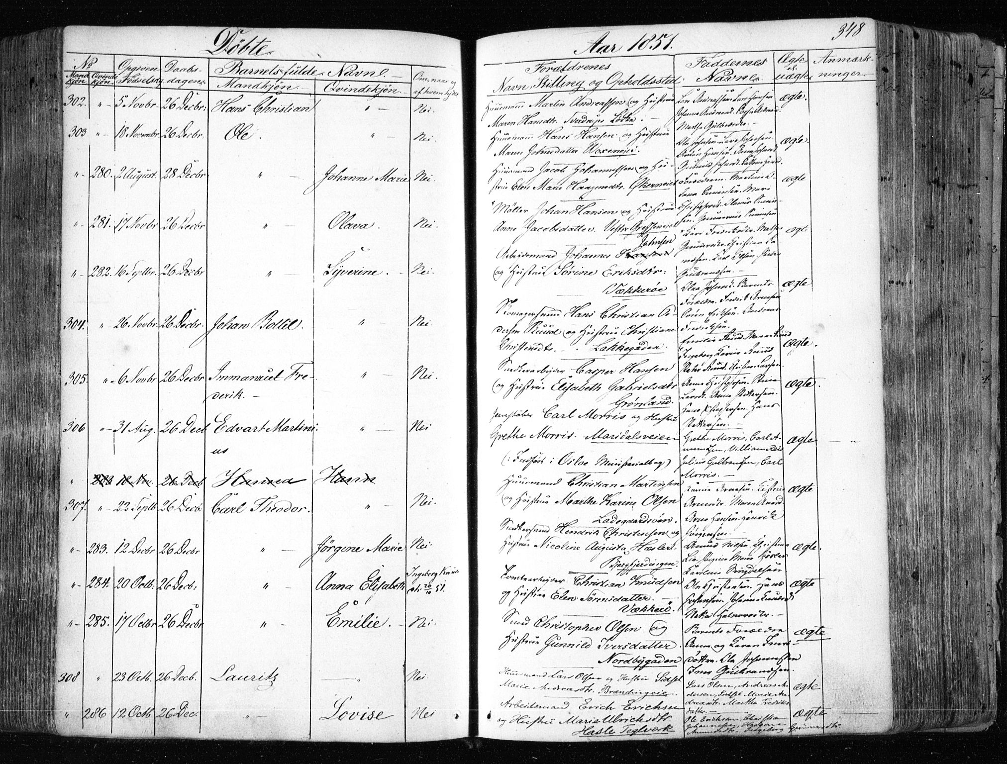 Aker prestekontor kirkebøker, AV/SAO-A-10861/F/L0019: Parish register (official) no. 19, 1842-1852, p. 348