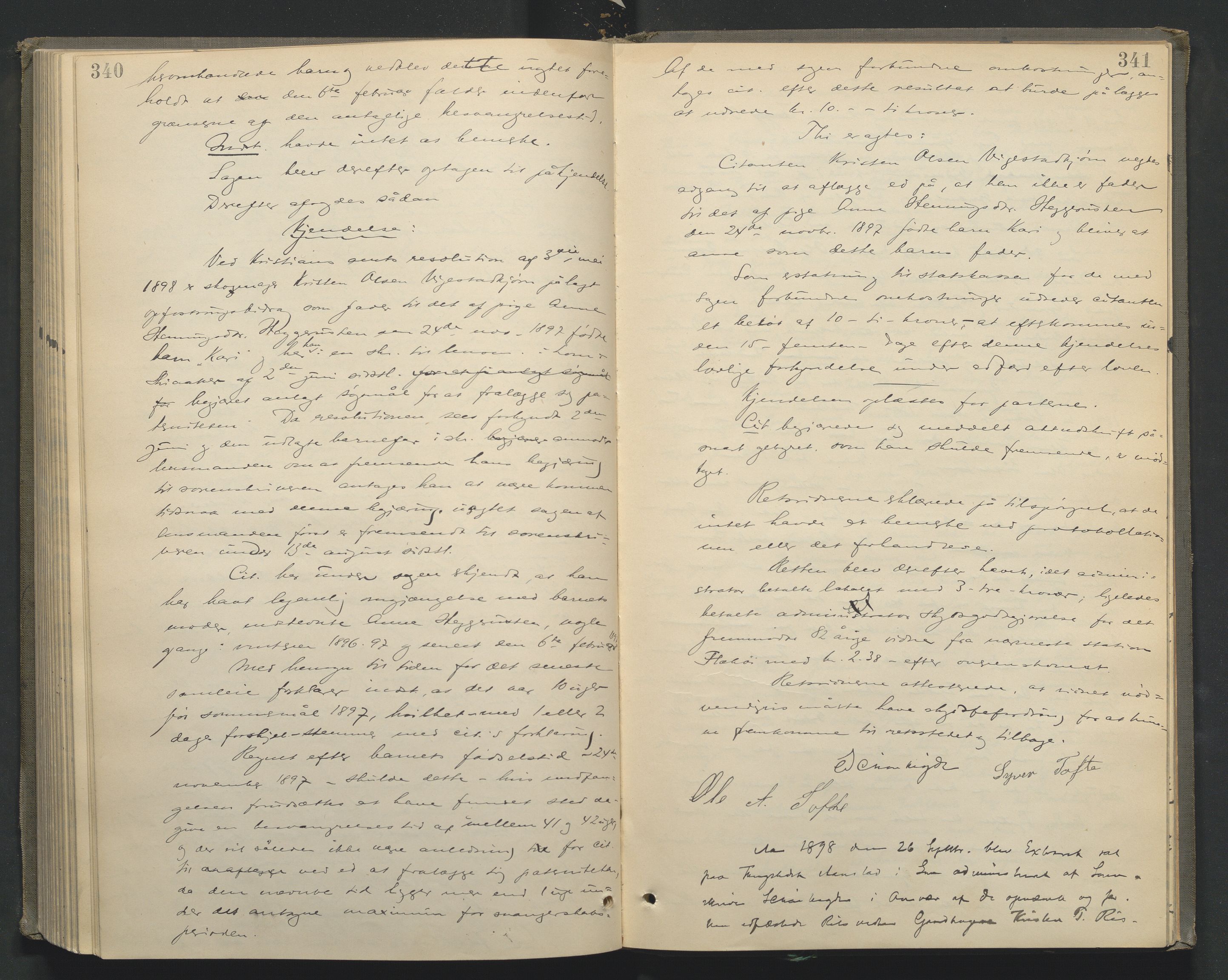 Nord-Gudbrandsdal tingrett, AV/SAH-TING-002/G/Gc/Gcb/L0005: Ekstrarettsprotokoll for åstedssaker, 1889-1900, p. 340-341