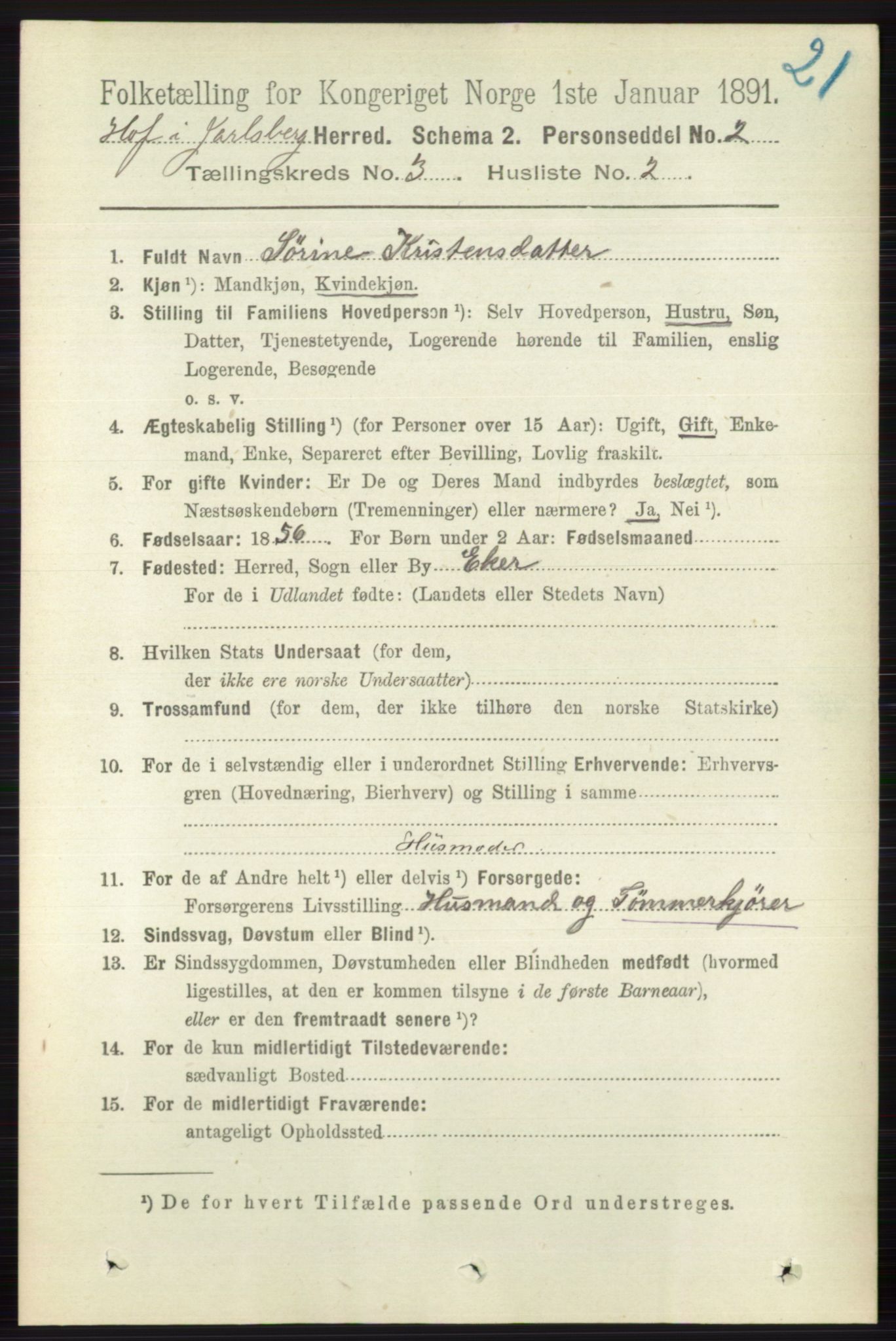 RA, 1891 census for 0714 Hof, 1891, p. 892