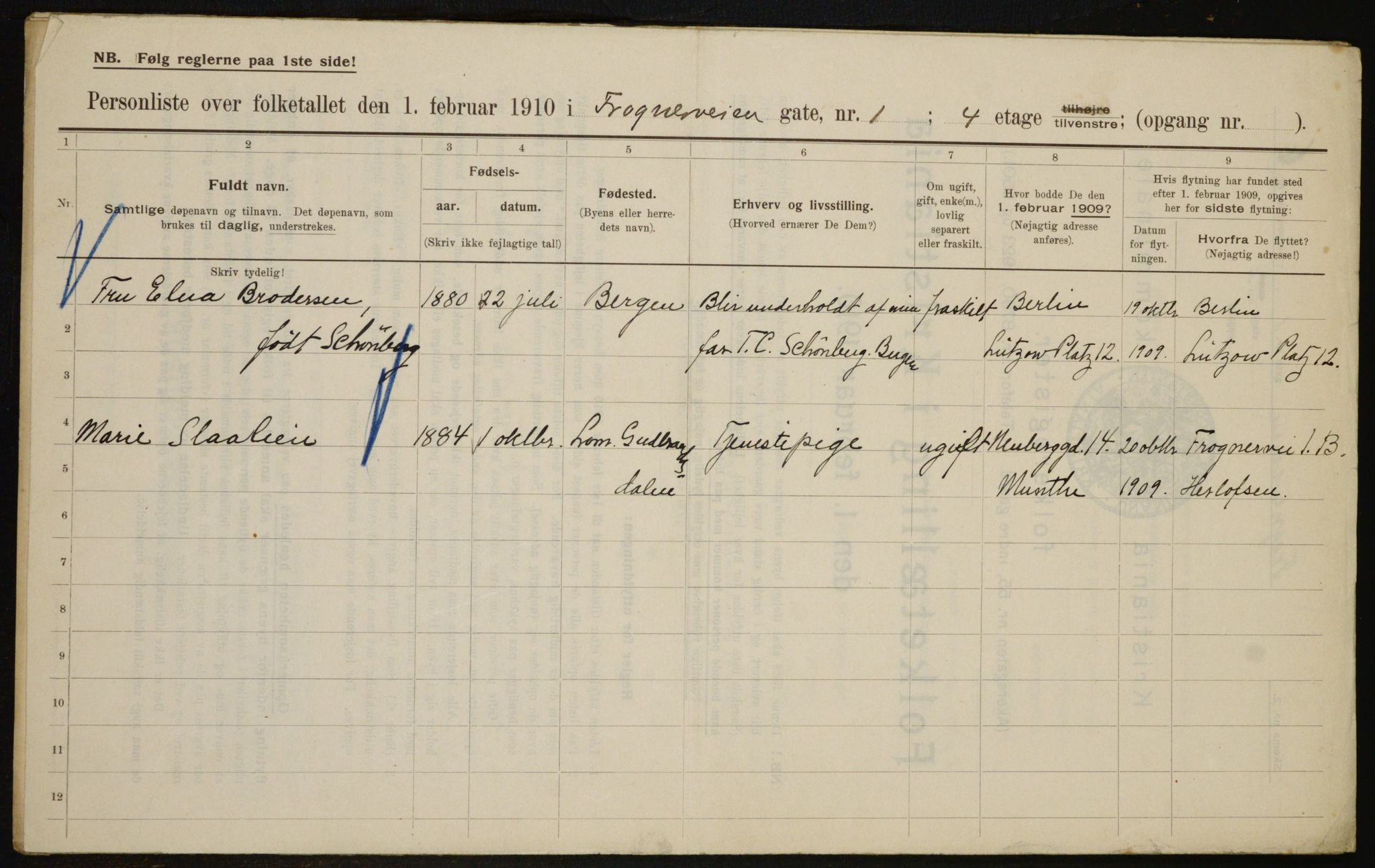 OBA, Municipal Census 1910 for Kristiania, 1910, p. 25360