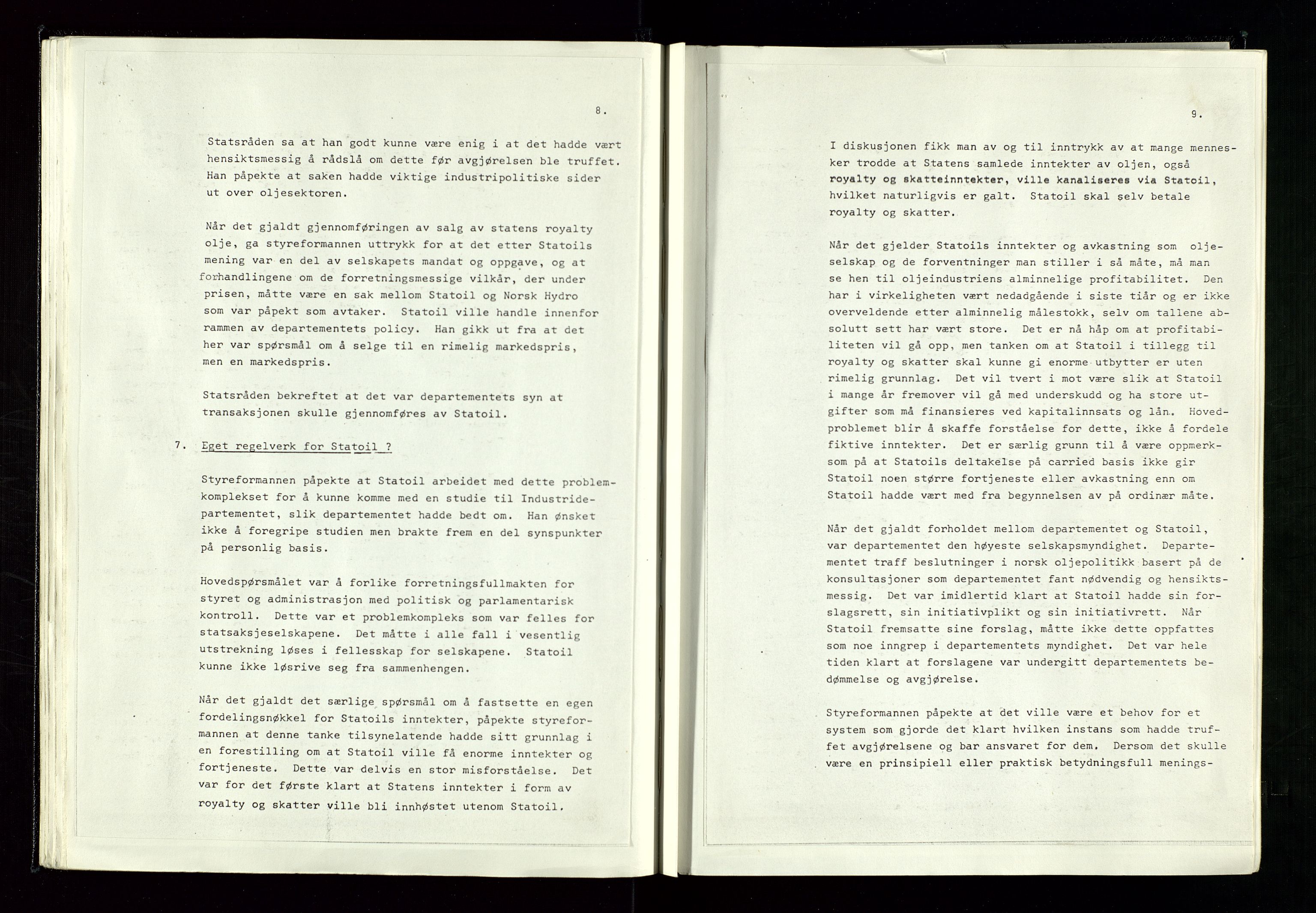 Pa 1339 - Statoil ASA, SAST/A-101656/0001/A/Ab/Aba/L0001: Styremøteprotokoller, 05.10.1972 til 14.12.1978, 1972-1978, p. 38