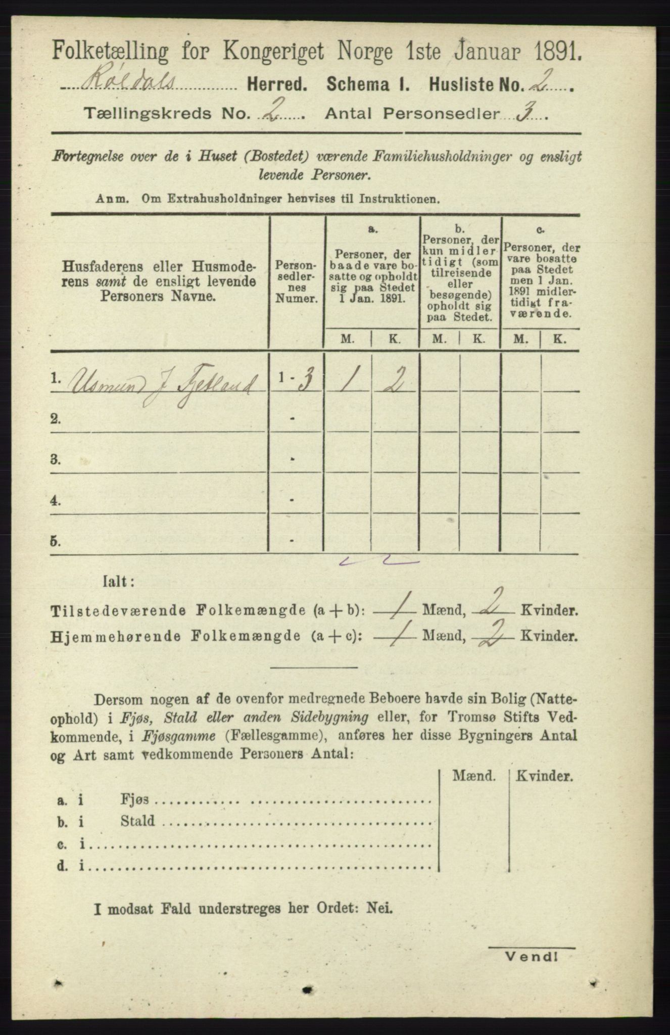 RA, 1891 census for 1229 Røldal, 1891, p. 473