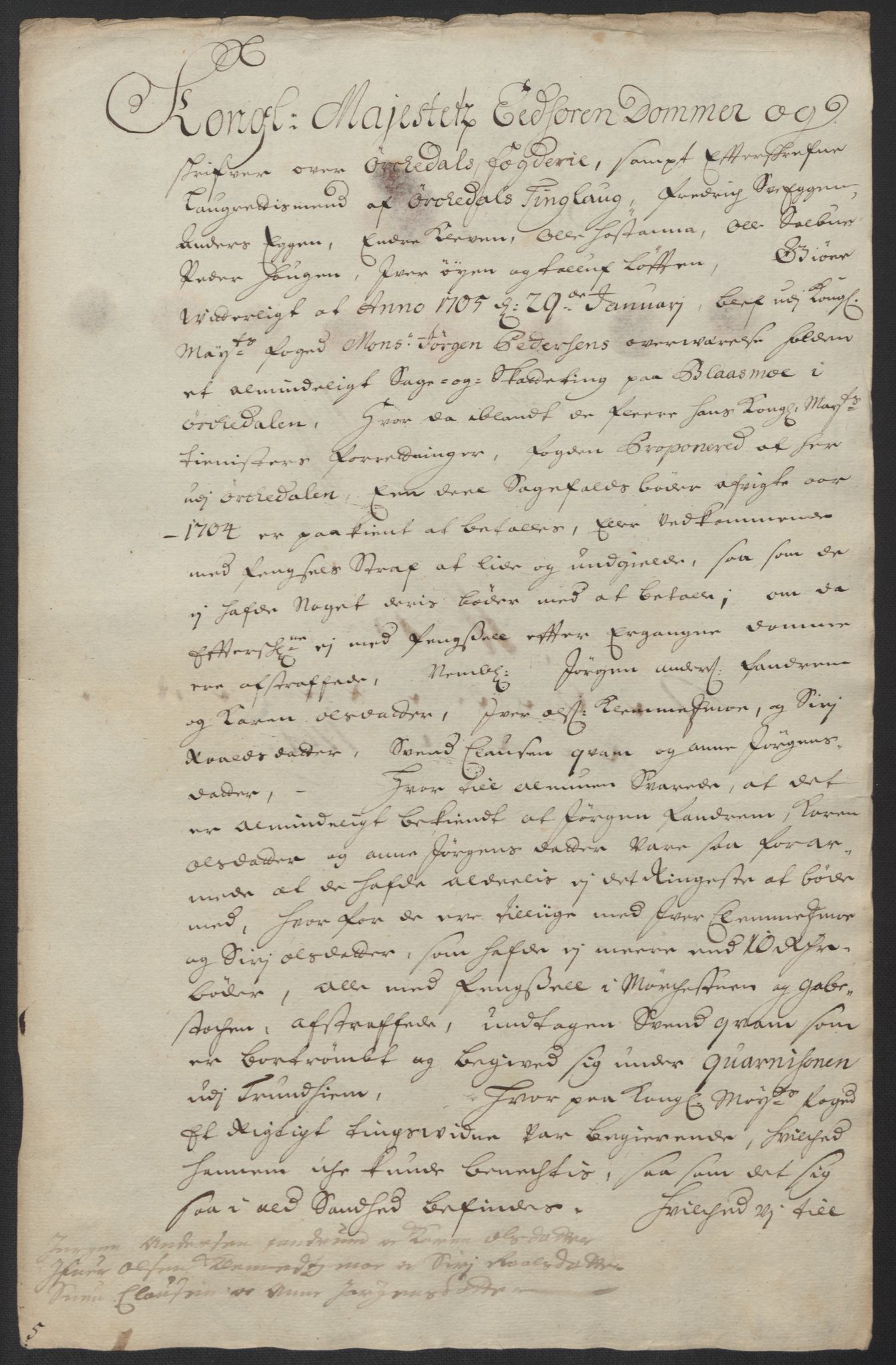 Rentekammeret inntil 1814, Reviderte regnskaper, Fogderegnskap, RA/EA-4092/R60/L3954: Fogderegnskap Orkdal og Gauldal, 1704, p. 246