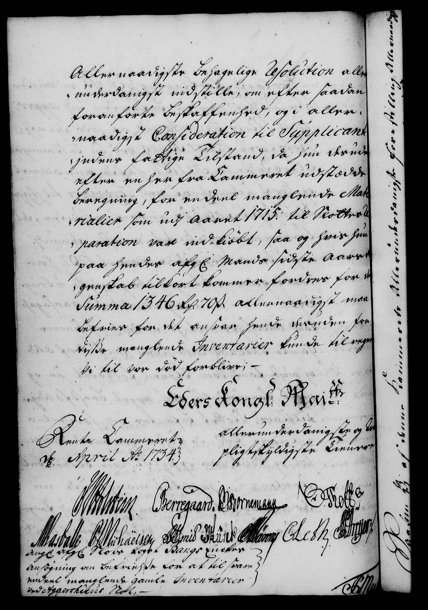 Rentekammeret, Kammerkanselliet, AV/RA-EA-3111/G/Gf/Gfa/L0017: Norsk relasjons- og resolusjonsprotokoll (merket RK 52.17), 1734, p. 259