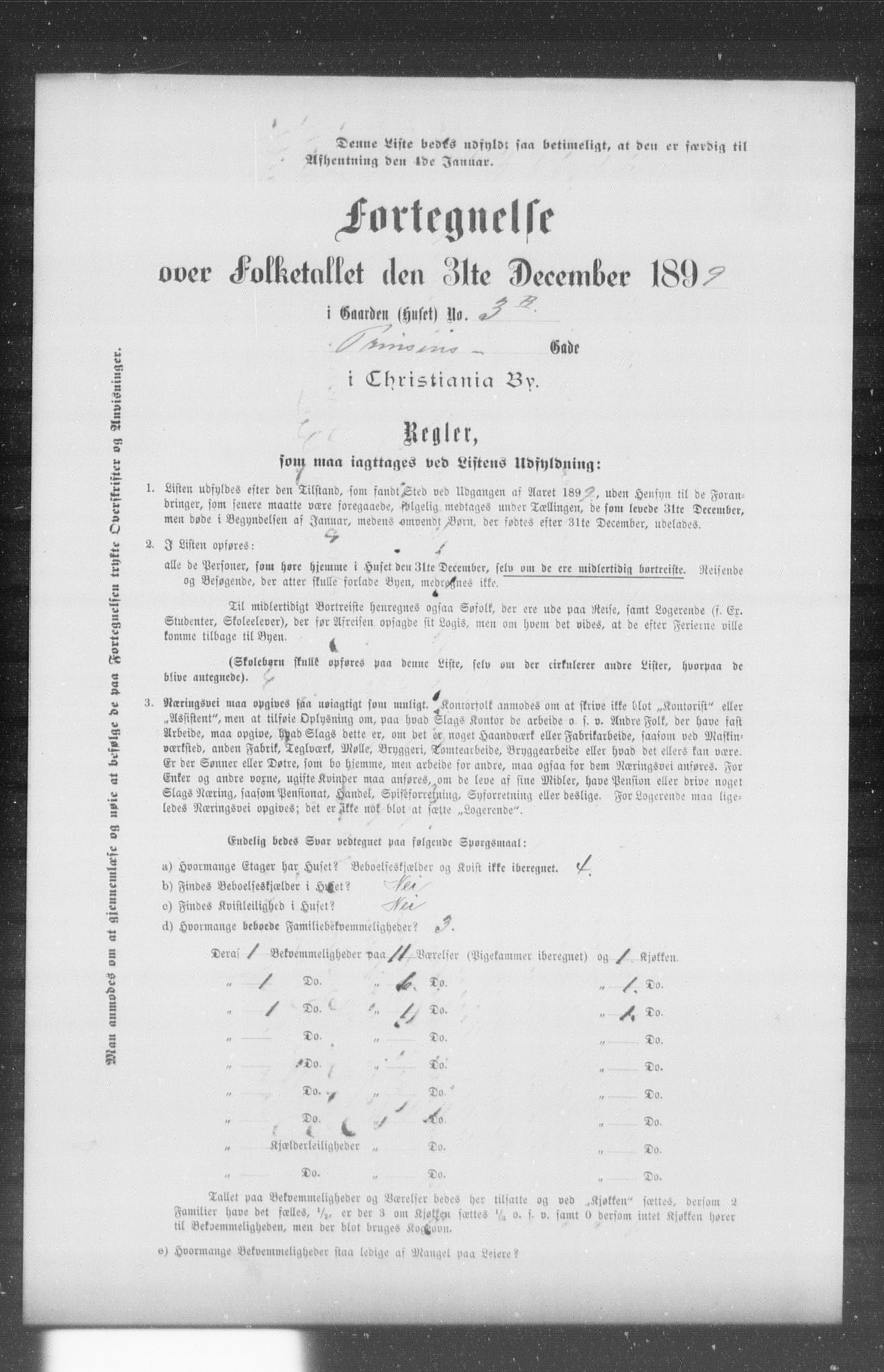 OBA, Municipal Census 1899 for Kristiania, 1899, p. 10605