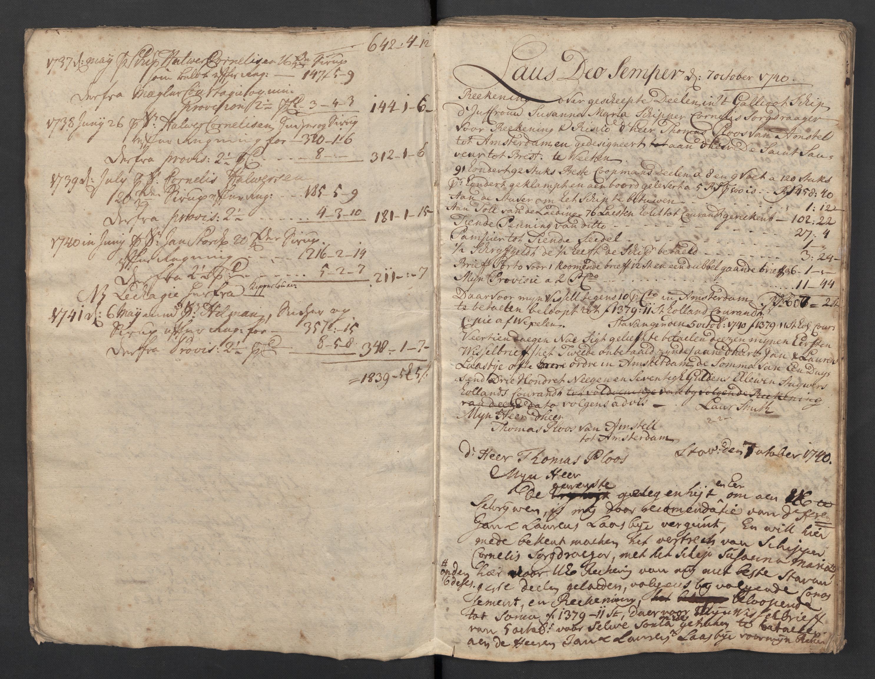 Pa 0119 - Smith, Lauritz Andersen og Lauritz Lauritzen, SAST/A-100231/O/L0001: Kopibøker m.m., 1740-1745, p. 9