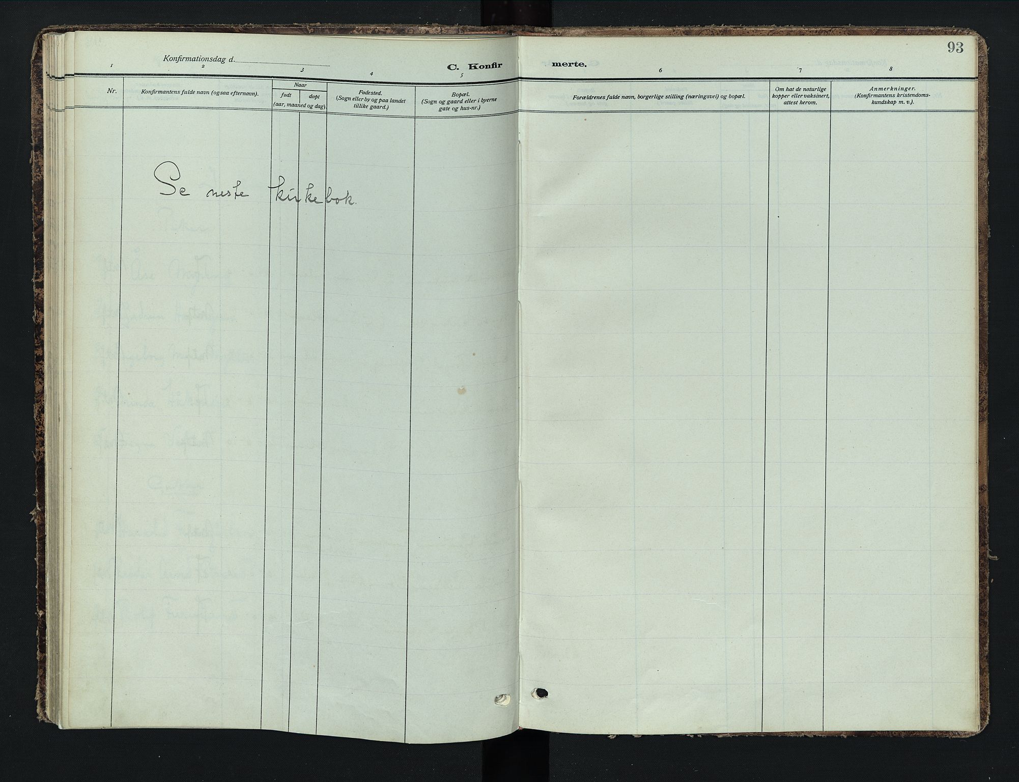 Stor-Elvdal prestekontor, SAH/PREST-052/H/Ha/Haa/L0005: Parish register (official) no. 5, 1908-1924, p. 93