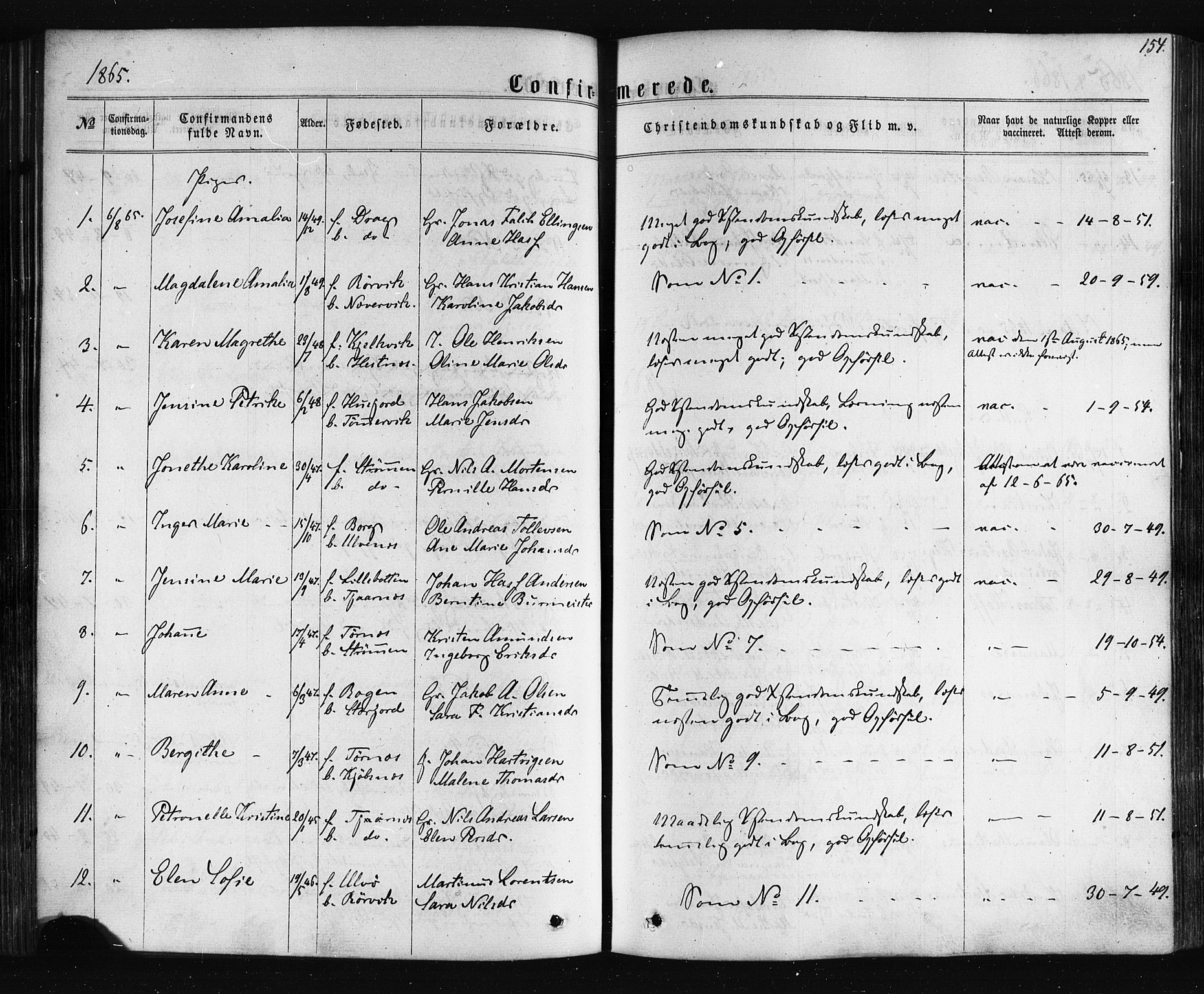 Ministerialprotokoller, klokkerbøker og fødselsregistre - Nordland, SAT/A-1459/861/L0867: Parish register (official) no. 861A02, 1864-1878, p. 154