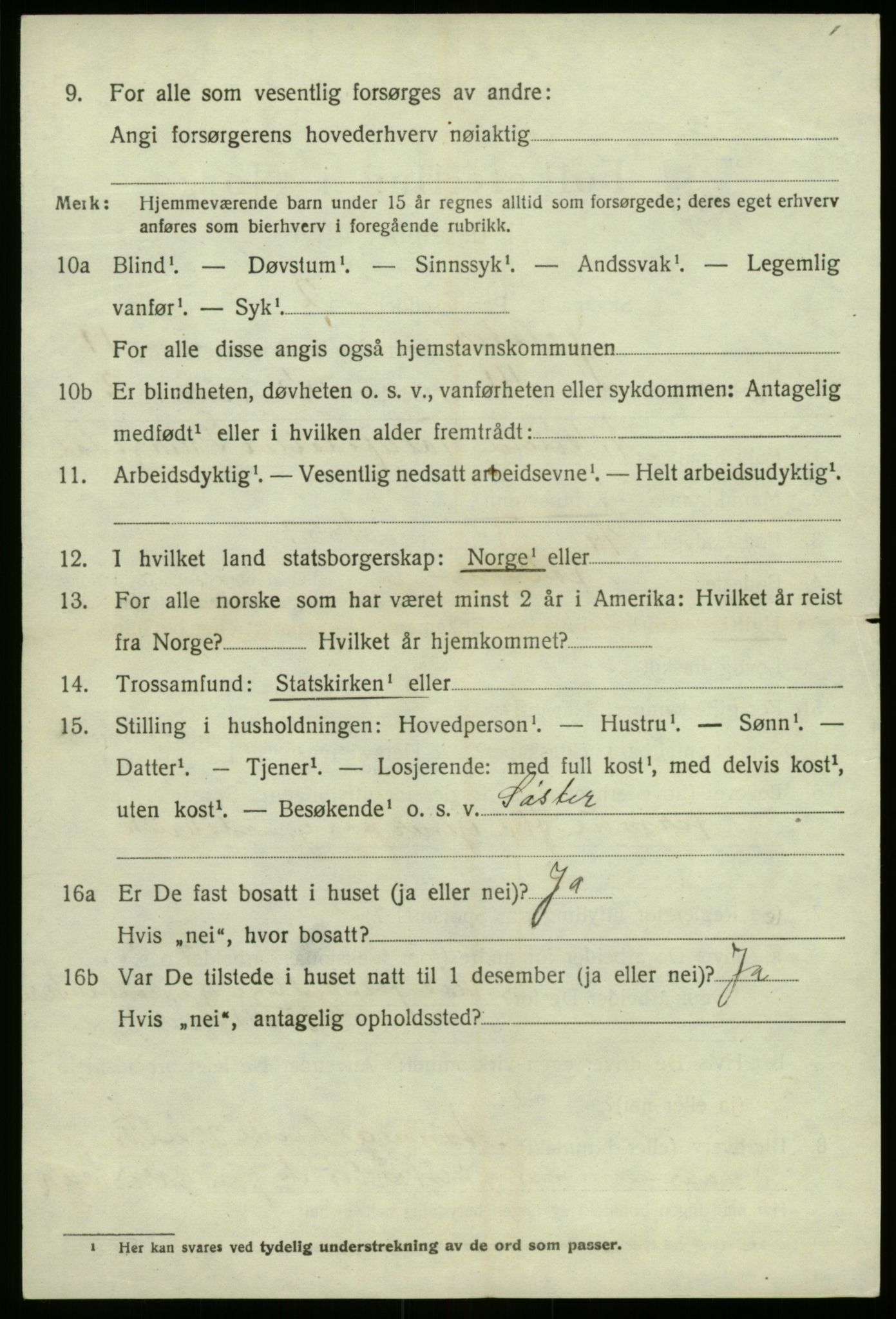 SAB, 1920 census for Jølster, 1920, p. 5571