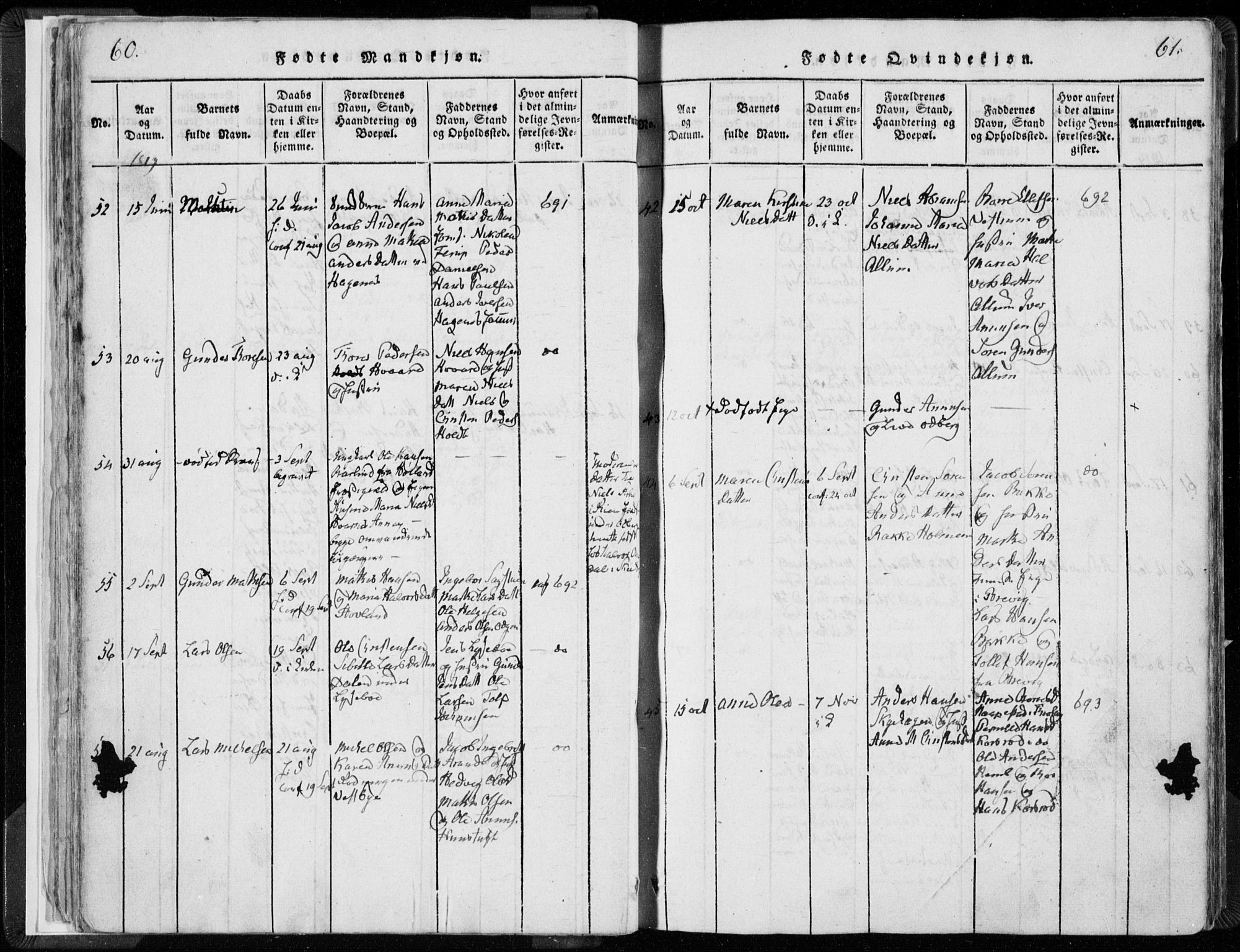 Hedrum kirkebøker, SAKO/A-344/F/Fa/L0004: Parish register (official) no. I 4, 1817-1835, p. 60-61