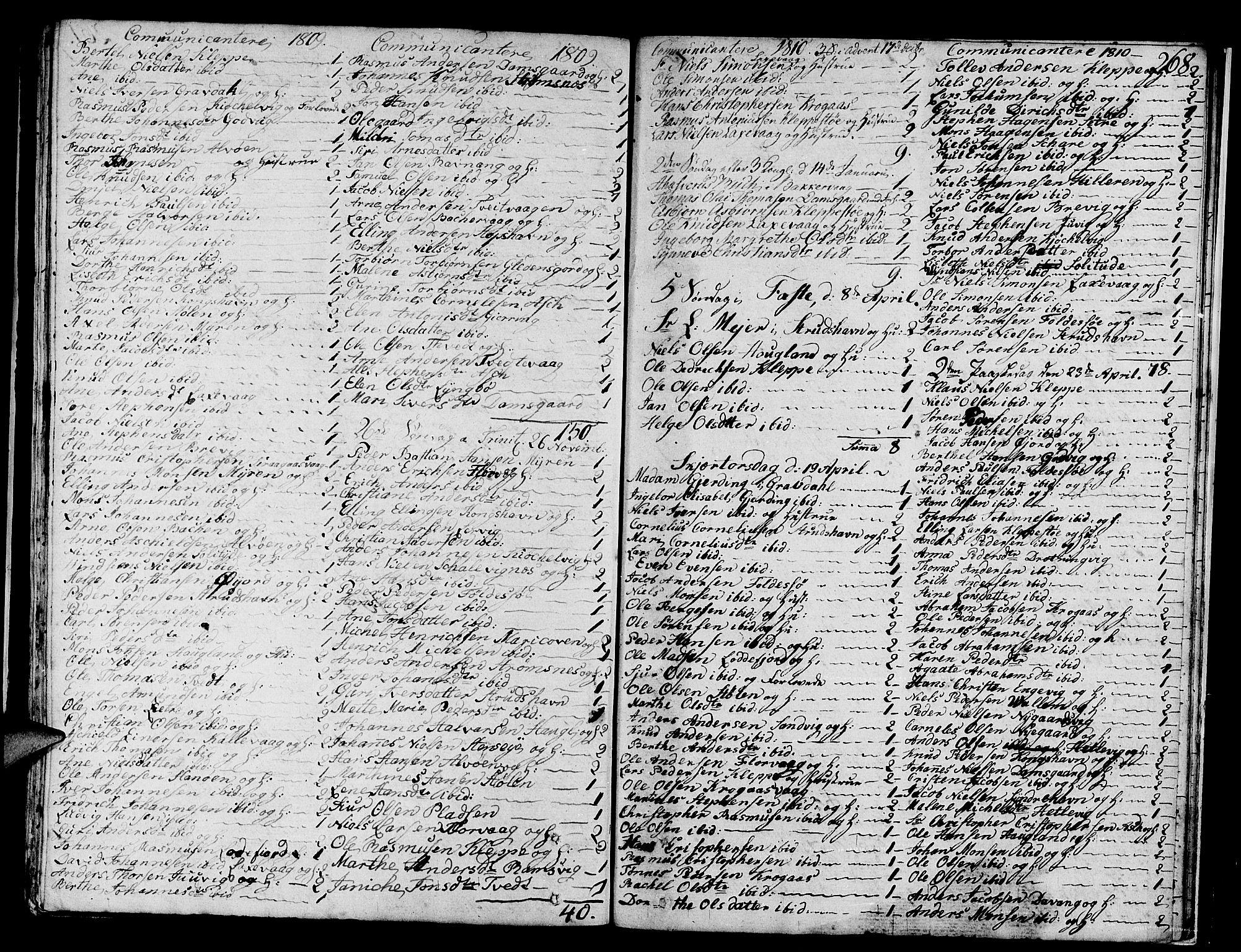 Askøy Sokneprestembete, SAB/A-74101/H/Ha/Haa/Haaa/L0002: Parish register (official) no. A 2, 1801-1818, p. 268