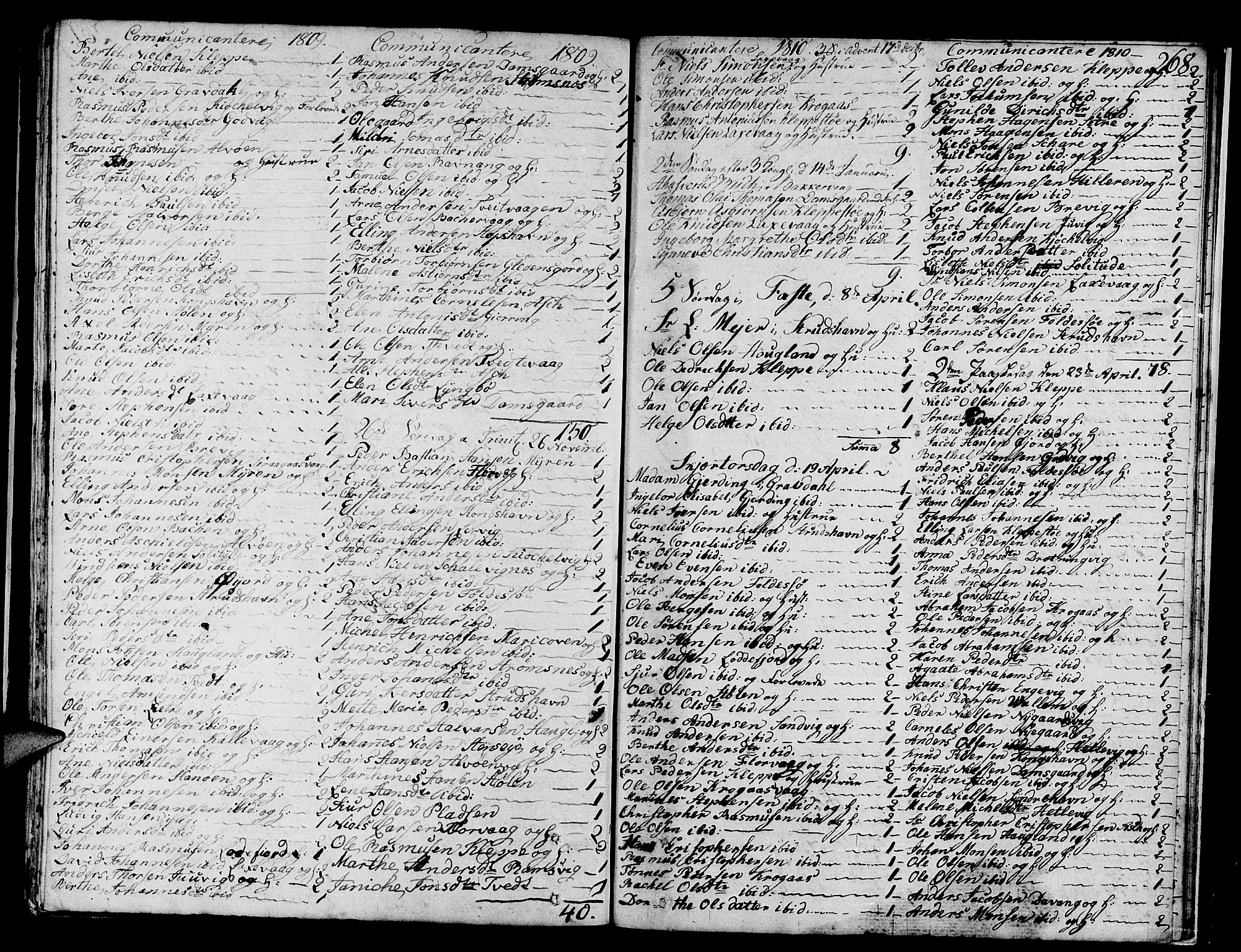 Askøy Sokneprestembete, AV/SAB-A-74101/H/Ha/Haa/Haaa/L0002: Parish register (official) no. A 2, 1801-1818, p. 268