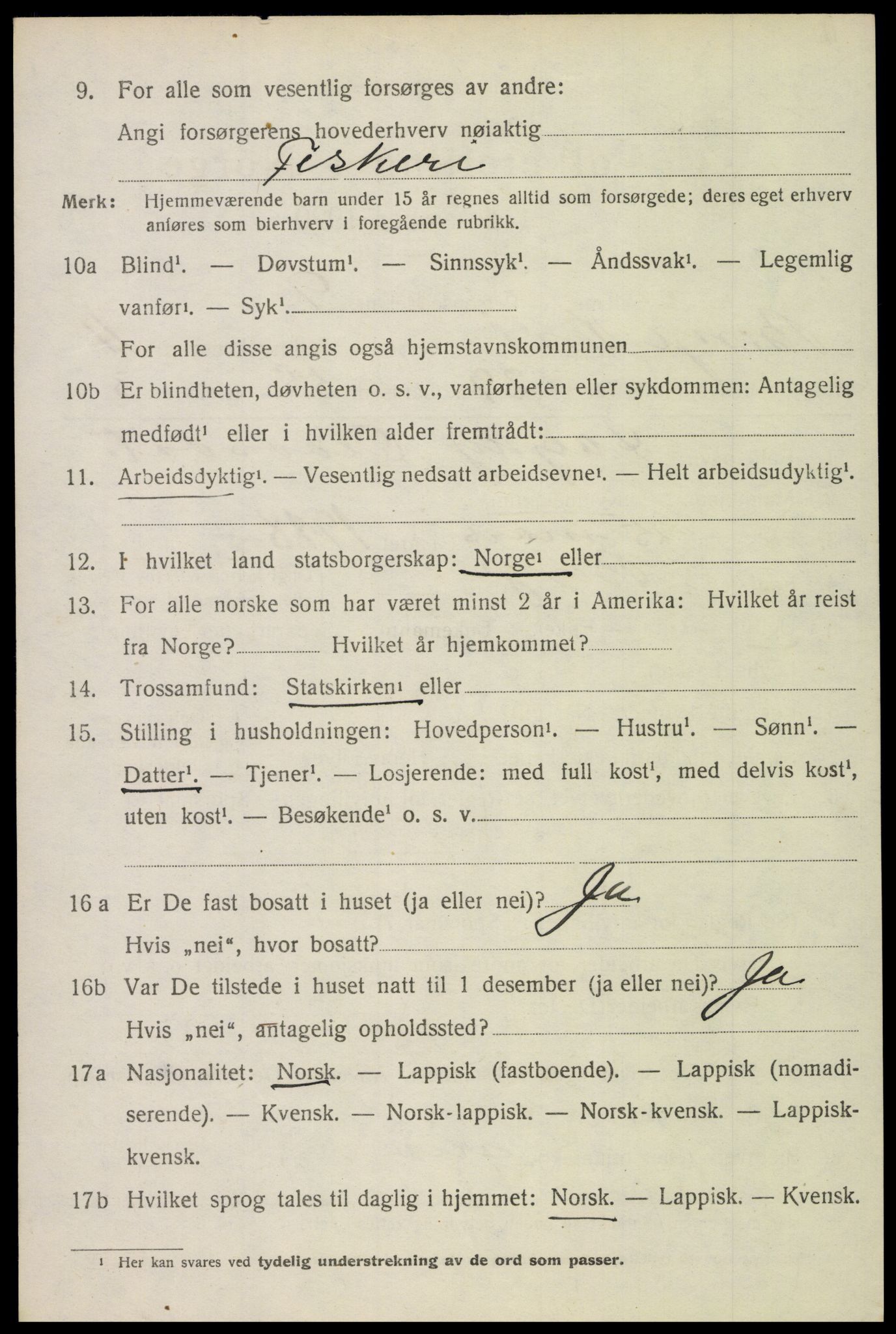 SAT, 1920 census for Borge, 1920, p. 9810