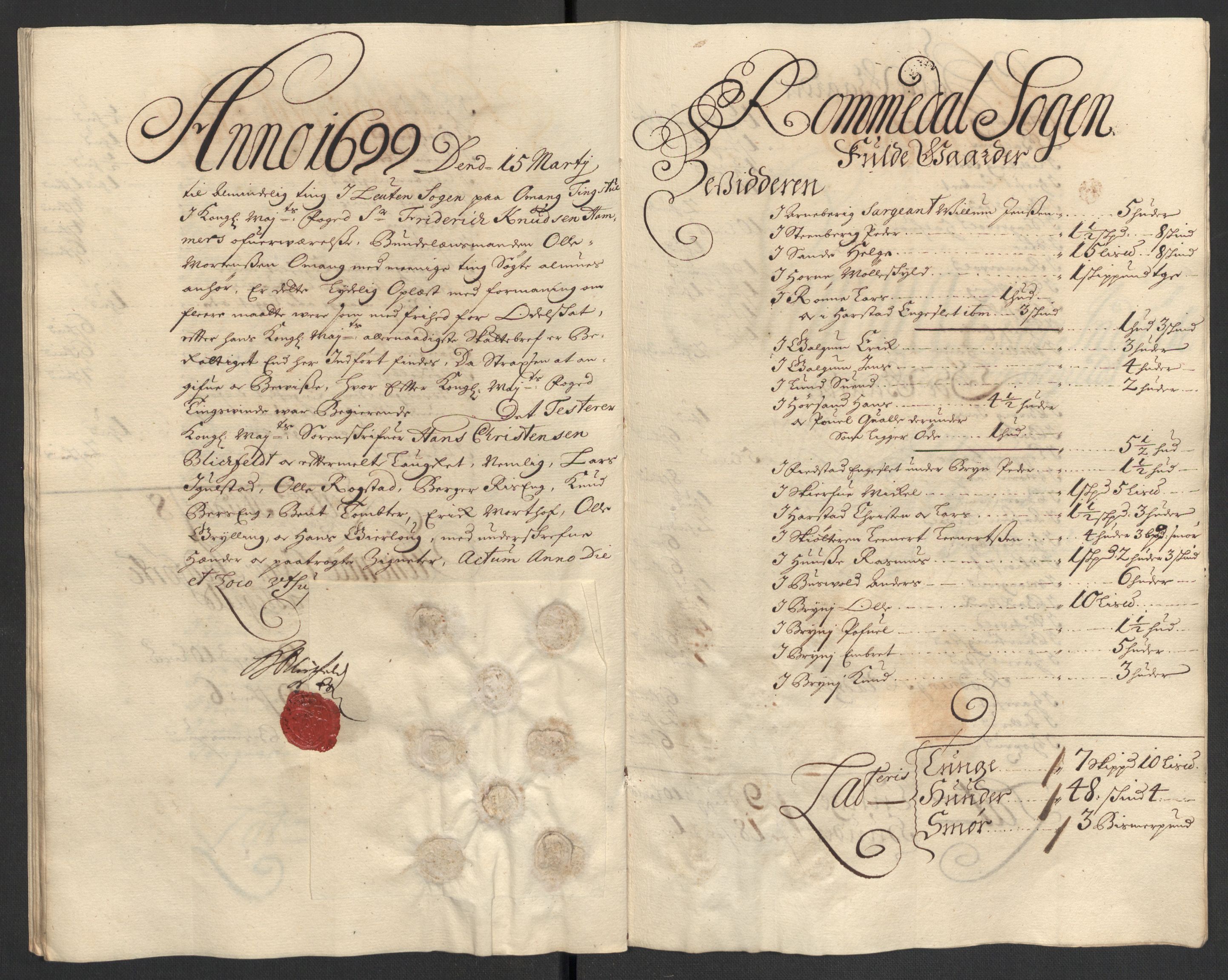 Rentekammeret inntil 1814, Reviderte regnskaper, Fogderegnskap, AV/RA-EA-4092/R16/L1038: Fogderegnskap Hedmark, 1699, p. 159