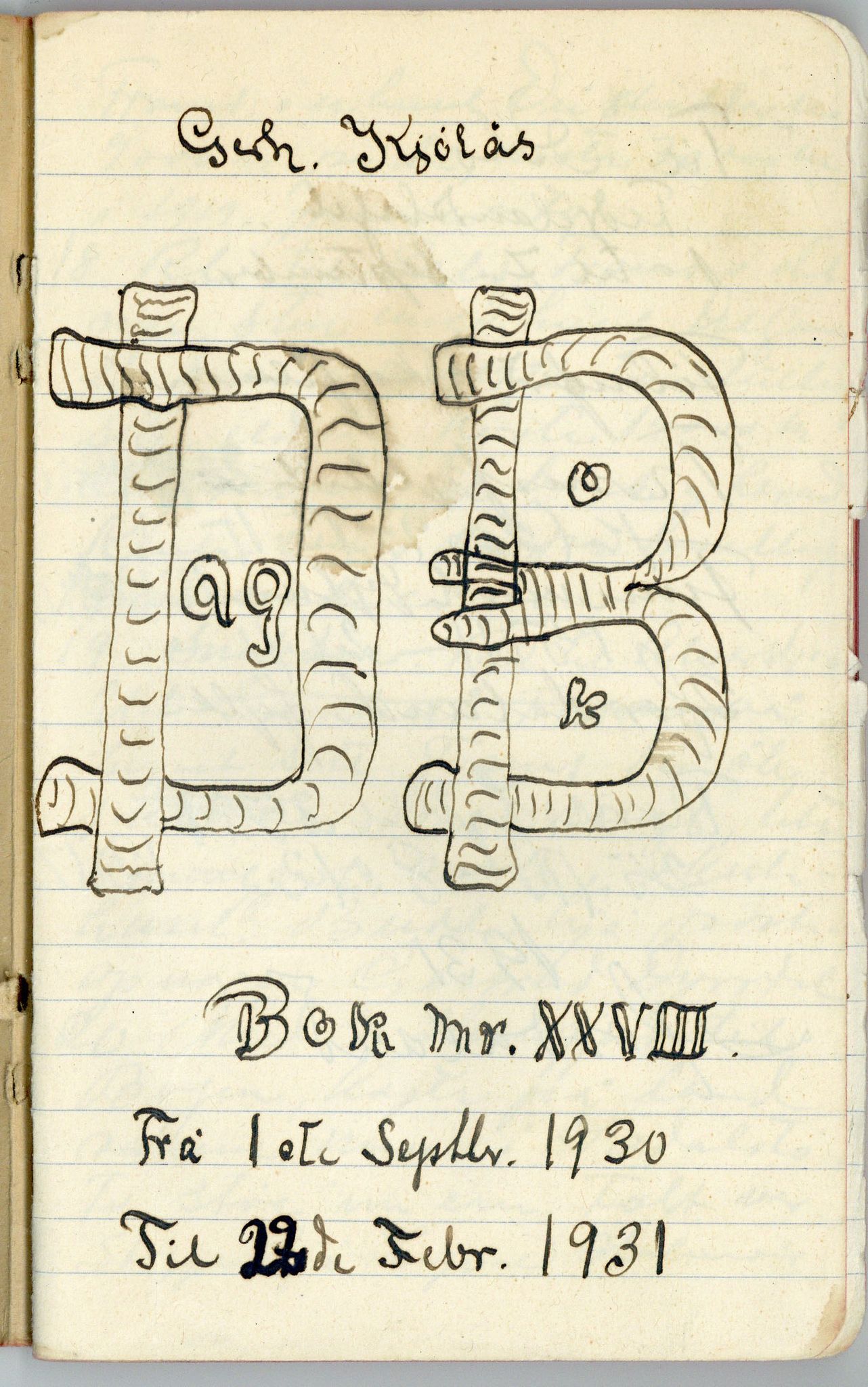 Gerhard Kjølås-arkivet, FMFB/A-1081/F/L0033: Bok XXVIII, 1930-1931