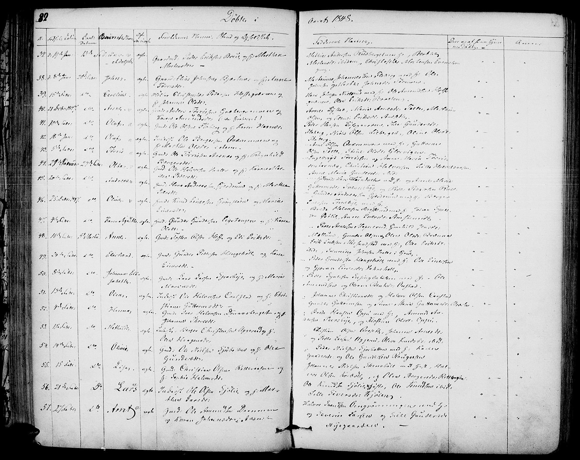 Hof prestekontor, AV/SAH-PREST-038/H/Ha/Haa/L0007: Parish register (official) no. 7, 1841-1848, p. 82