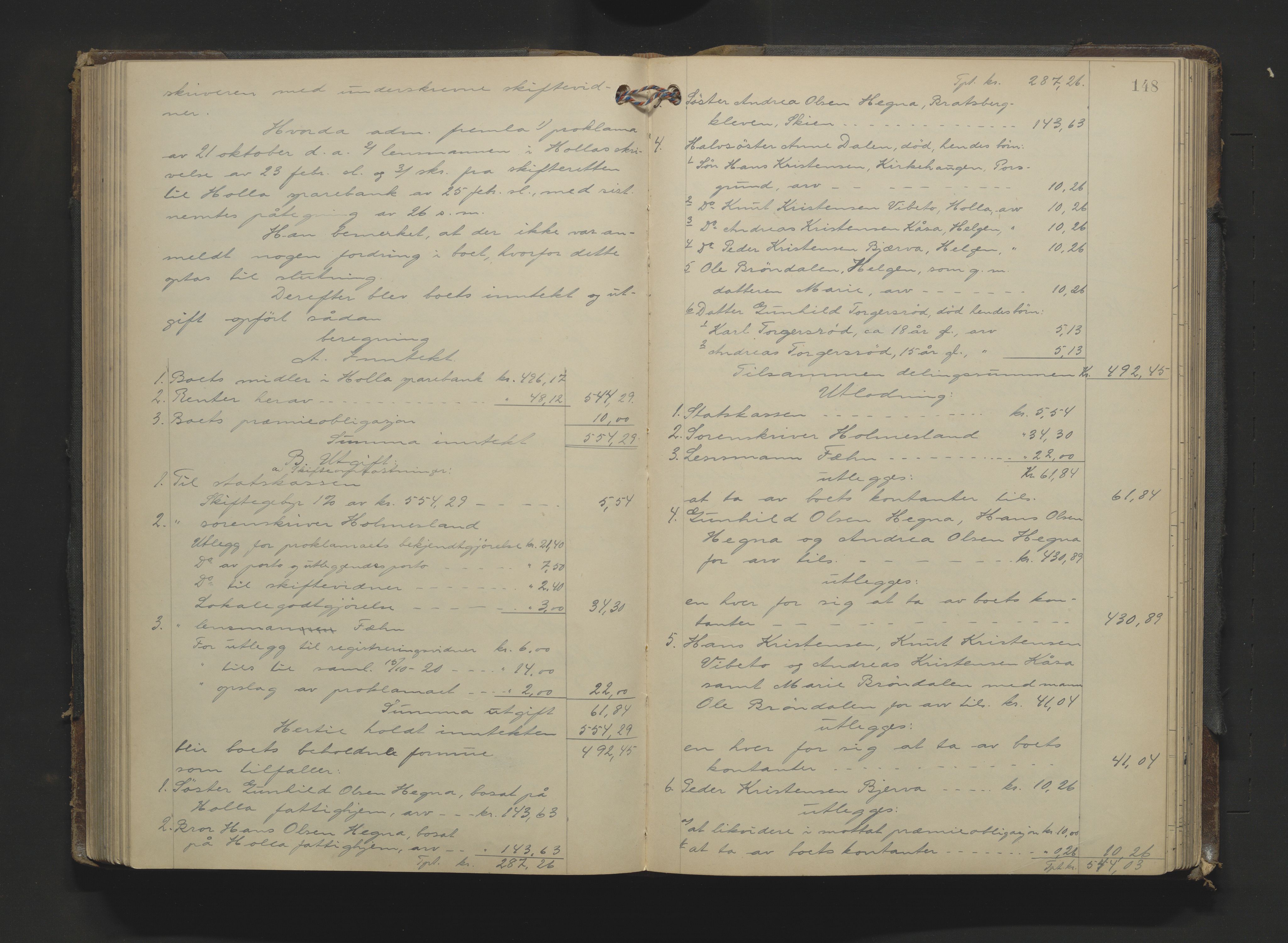 Gjerpen sorenskriveri, SAKO/A-216/H/Hb/Hbc/Hbca/L0005: Skifteutlodningsprotokoll, Sorenskriveriet, 1916-1924, p. 147b-148a