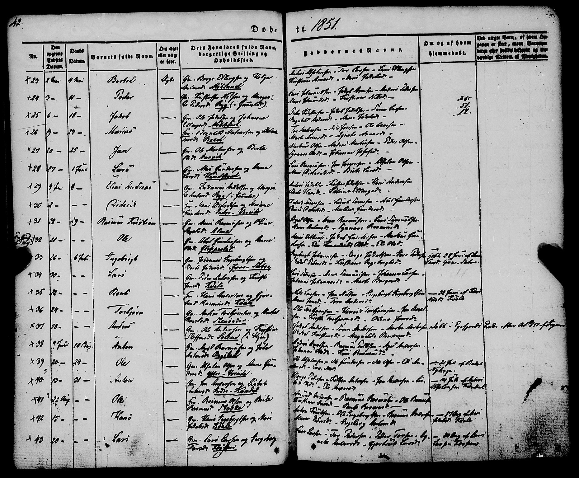 Gloppen sokneprestembete, AV/SAB-A-80101/H/Haa/Haaa/L0008: Parish register (official) no. A 8, 1837-1855, p. 42