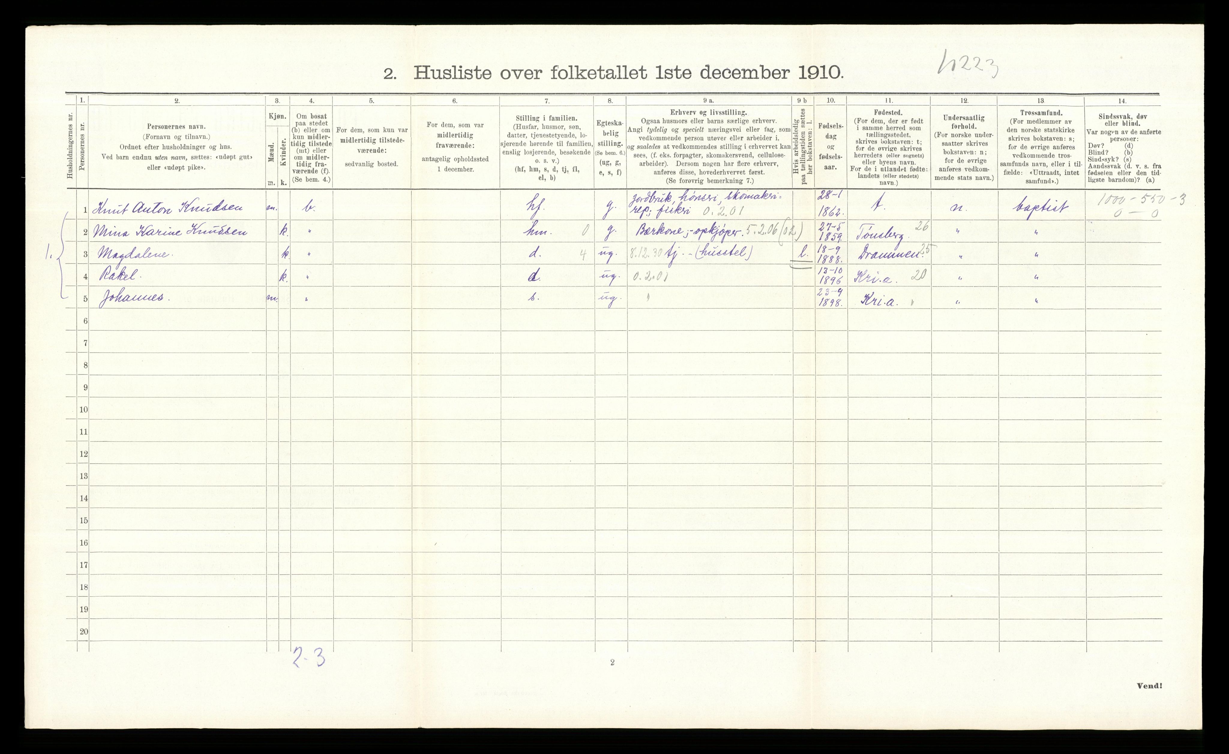 RA, 1910 census for Hurum, 1910, p. 853