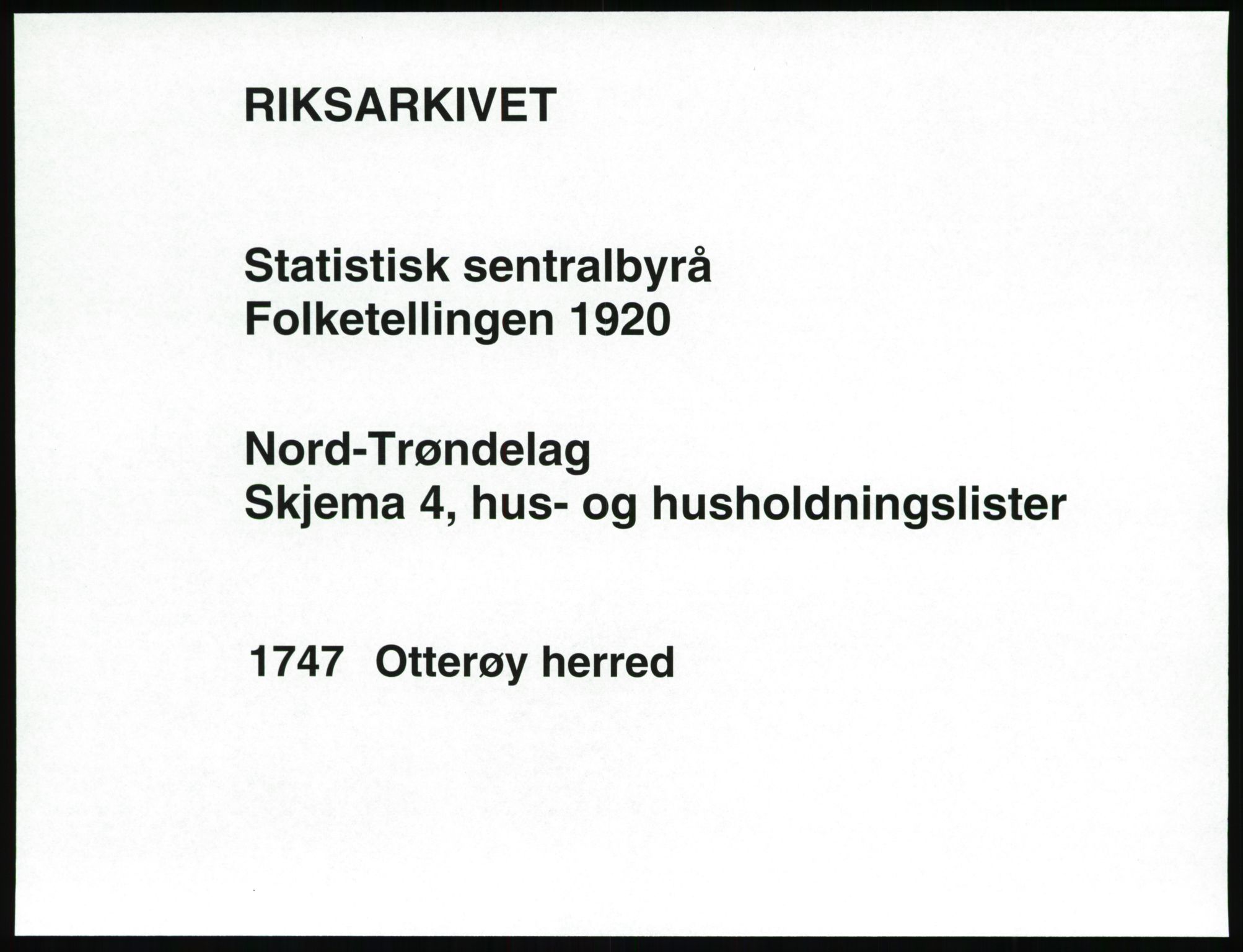 SAT, 1920 census for Otterøy, 1920, p. 39