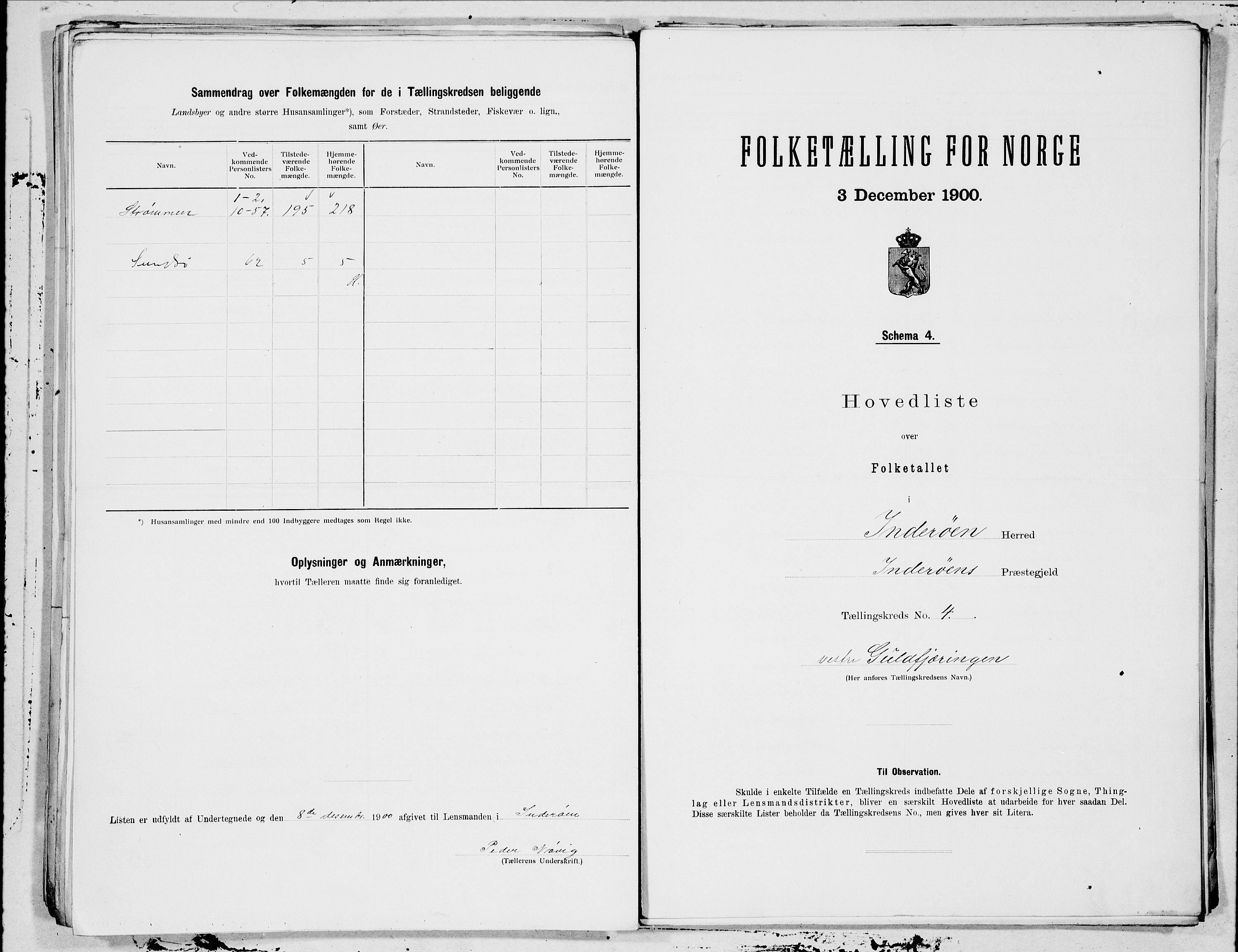 SAT, 1900 census for Inderøy, 1900, p. 8