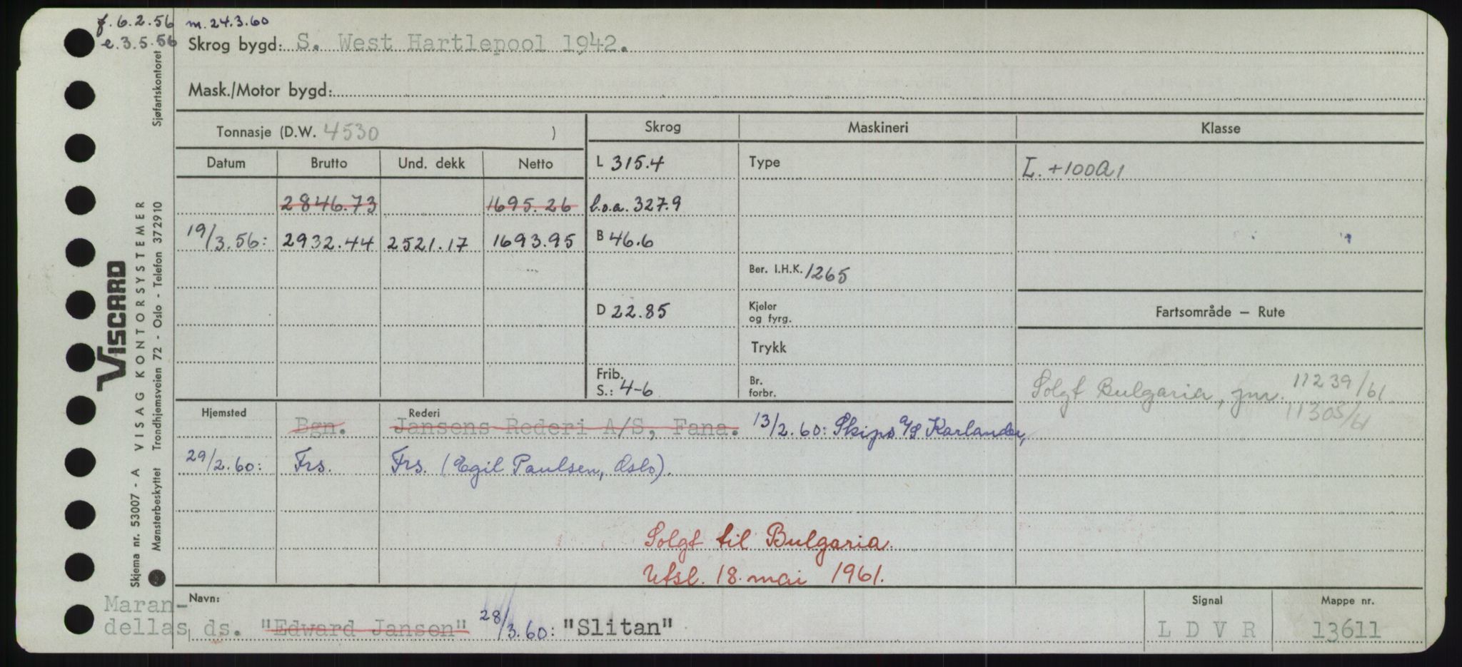 Sjøfartsdirektoratet med forløpere, Skipsmålingen, RA/S-1627/H/Hd/L0034: Fartøy, Sk-Slå, p. 499