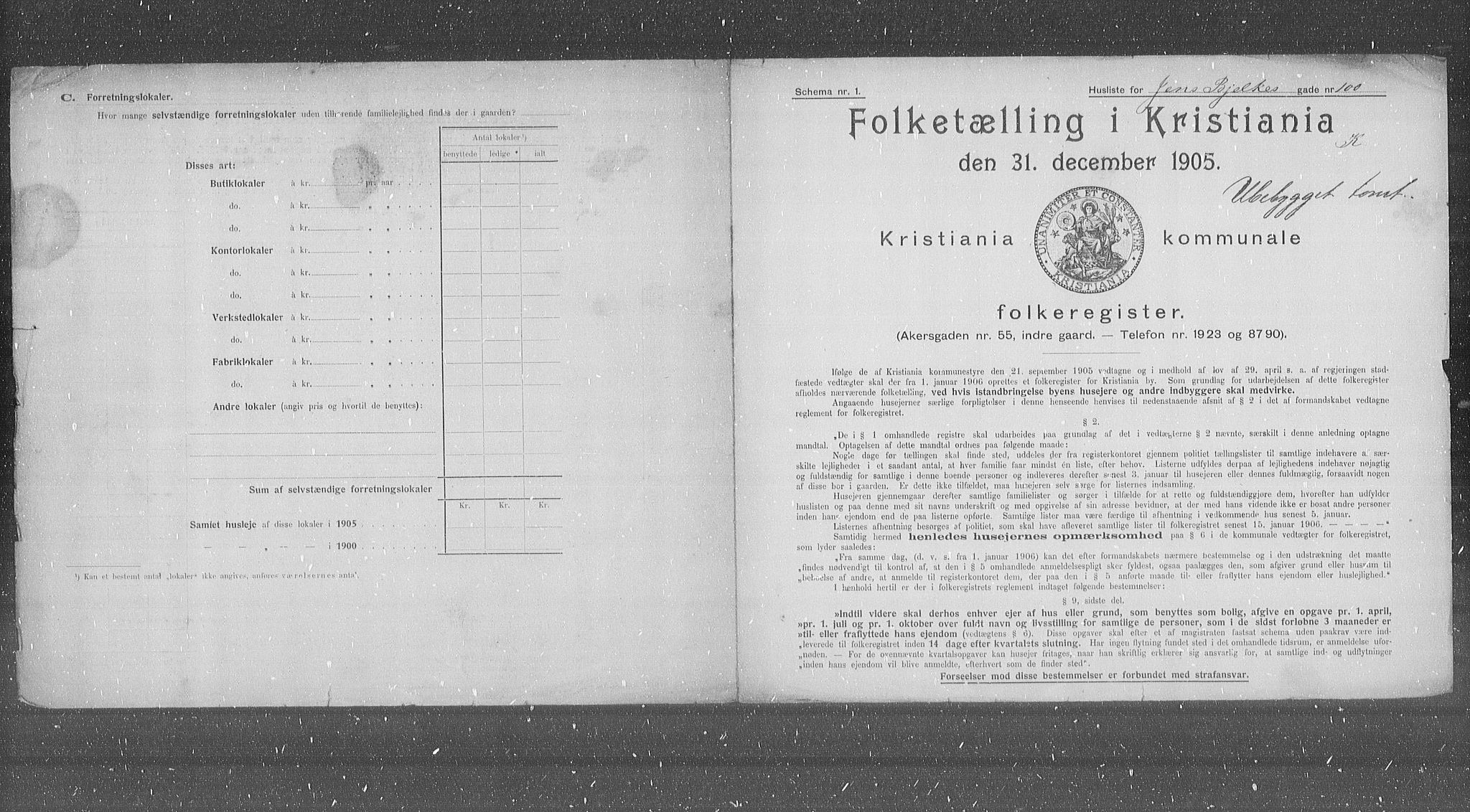 OBA, Municipal Census 1905 for Kristiania, 1905, p. 24524