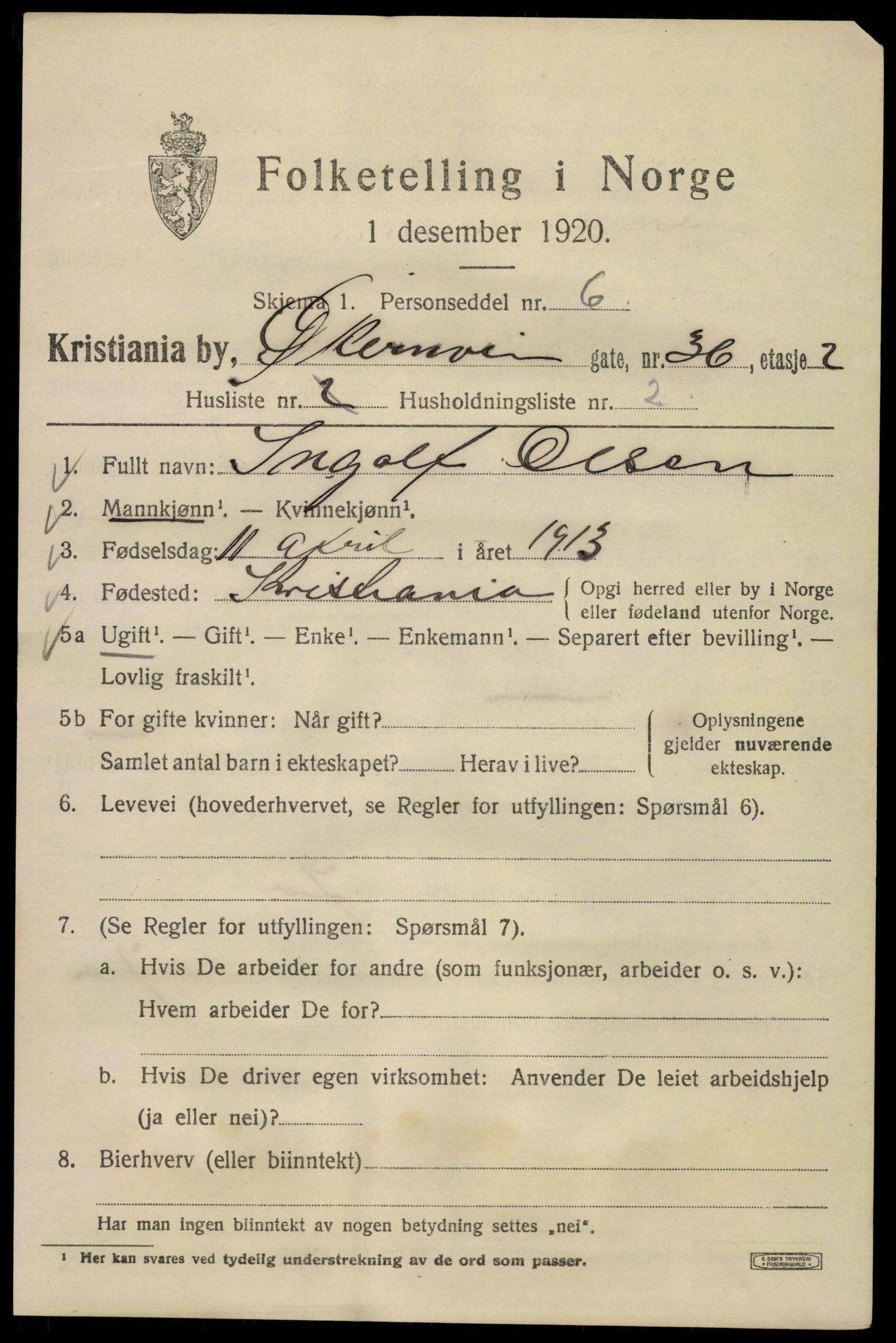 SAO, 1920 census for Kristiania, 1920, p. 655653