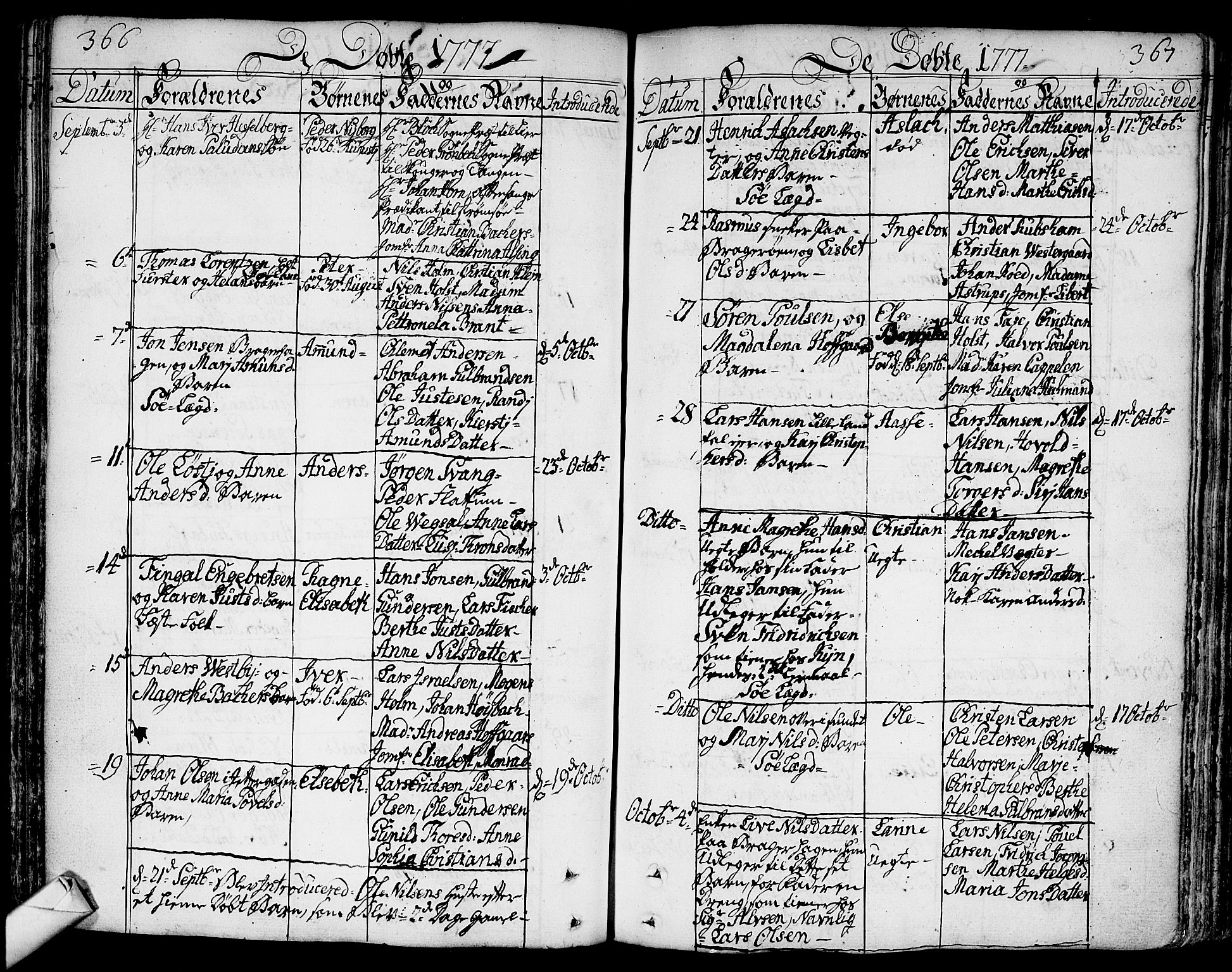 Bragernes kirkebøker, SAKO/A-6/F/Fa/L0005: Parish register (official) no. I 5, 1759-1781, p. 366-367