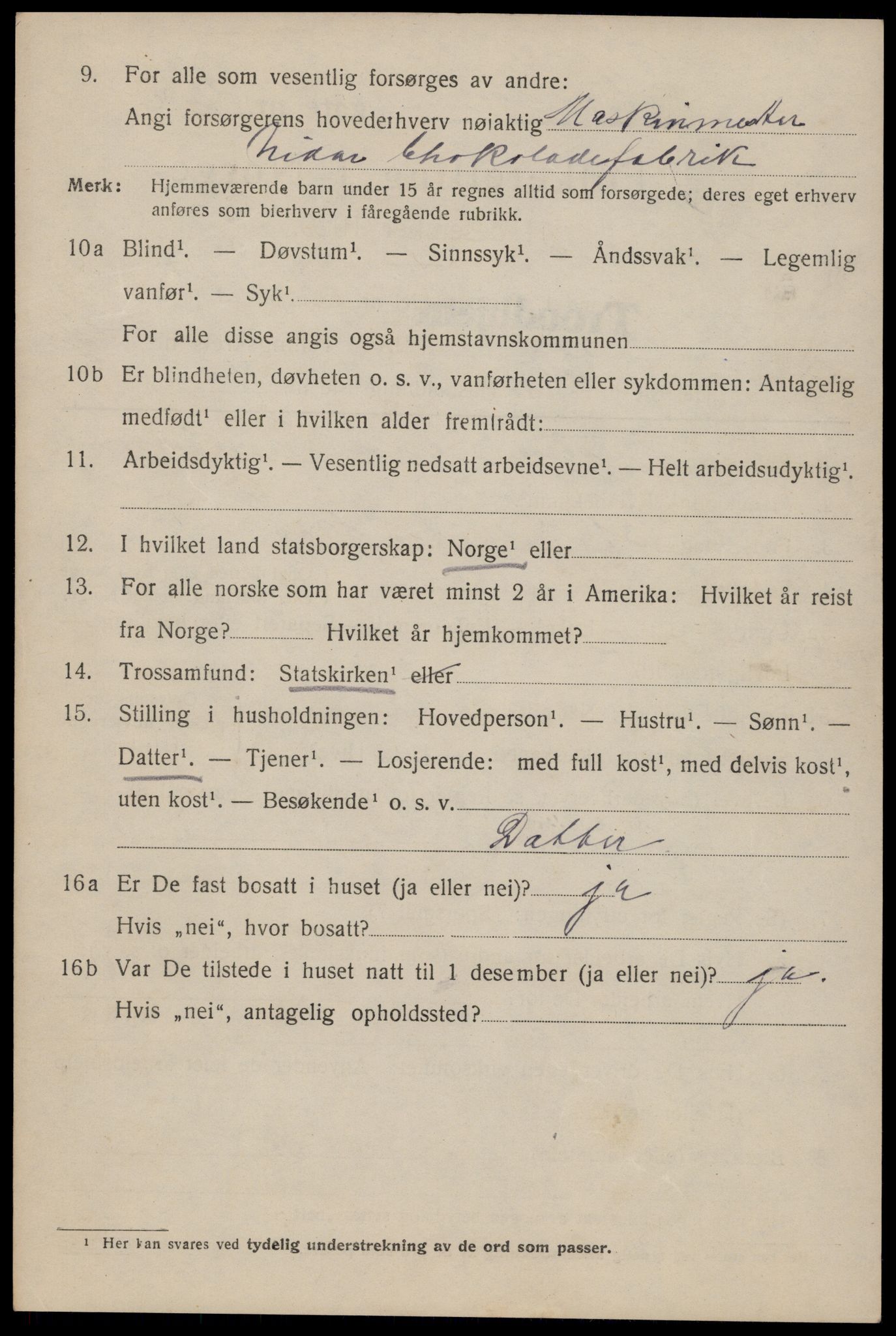 SAT, 1920 census for Trondheim, 1920, p. 118277