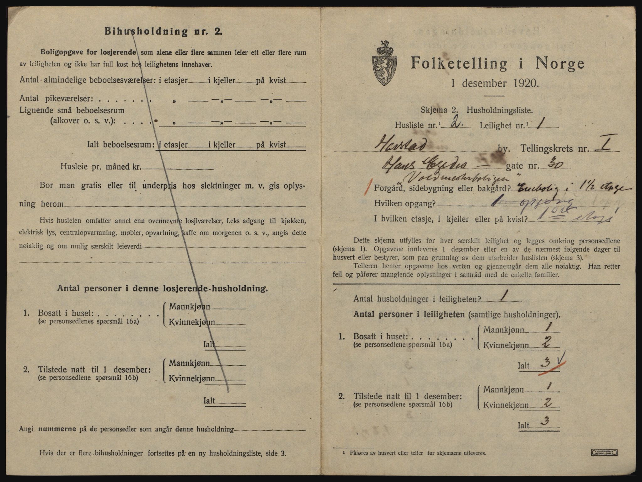 SATØ, 1920 census for Harstad, 1920, p. 869