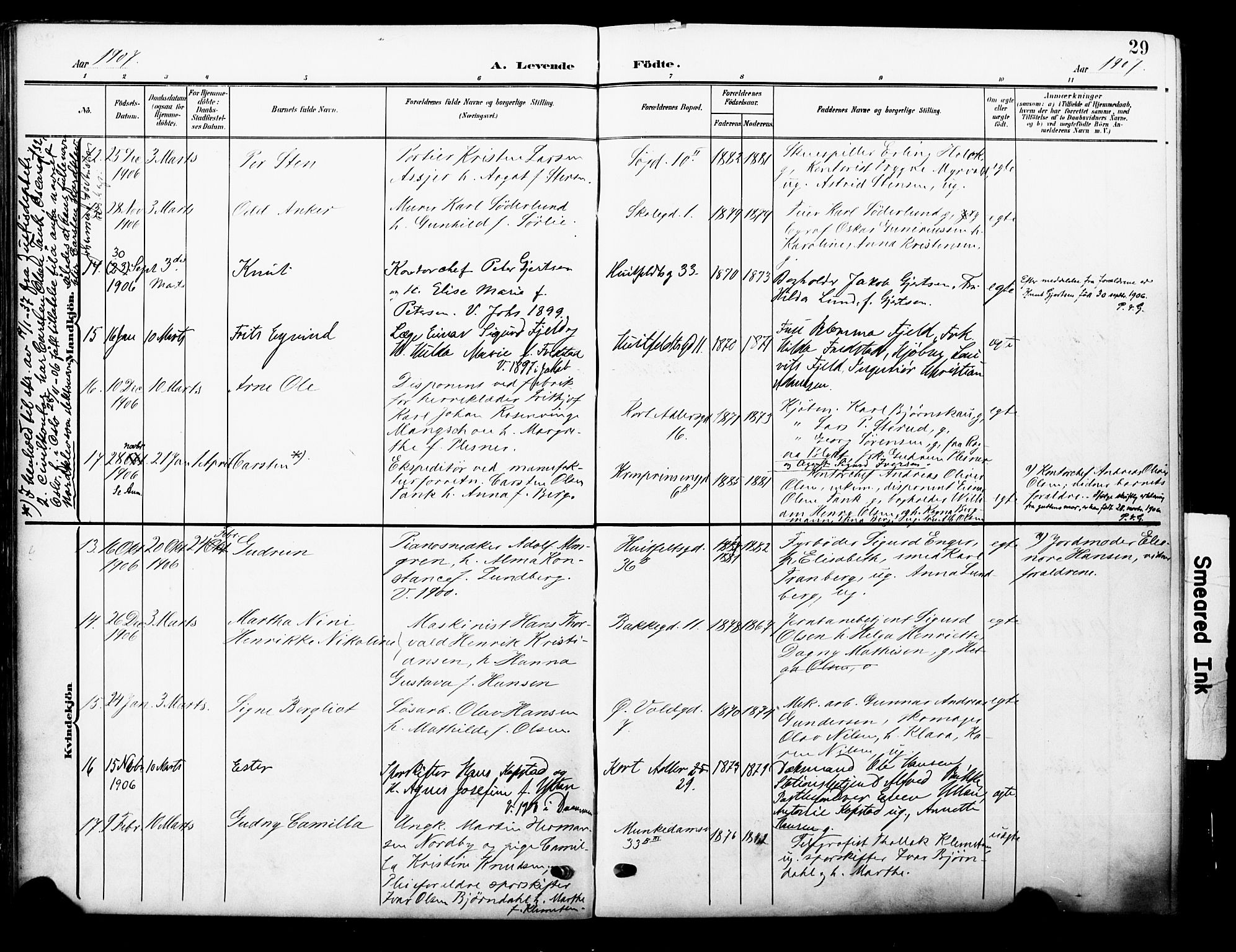 Johannes prestekontor Kirkebøker, AV/SAO-A-10852/F/Fa/L0009: Parish register (official) no. 9, 1905-1929, p. 29